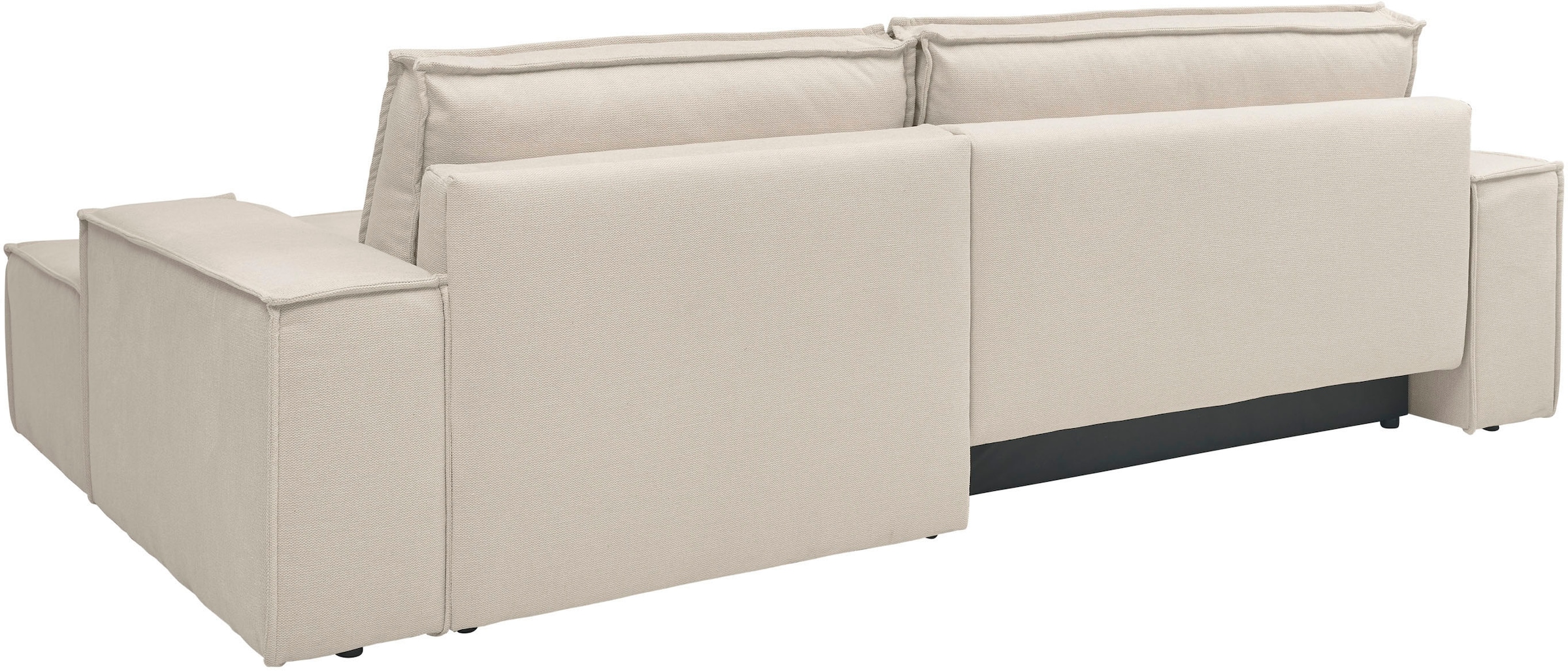 andas Ecksofa »Finnley Schlafsofa 267 cm in Bouclé, Struktur fein u. Cord, L-Form,«, Schlaffunktion m. Bettkasten (136/210 cm), Bouclé, Struktur und Cord