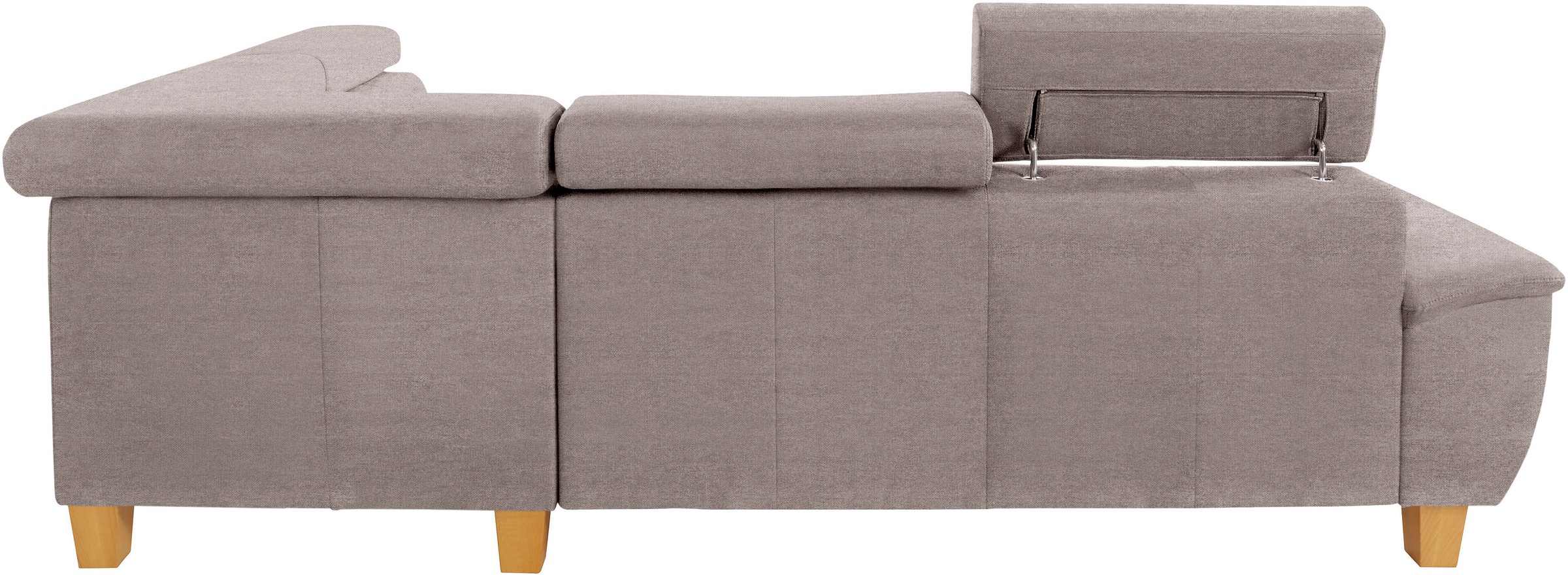 exxpo - sofa fashion Ecksofa »Enya, aufwendige Detailverarbeitung, hoher Sitzkomfort, bequem, L-Form«, mit Kopfteilverstellung, wahlweise Bettfunktion u. Bettkasten