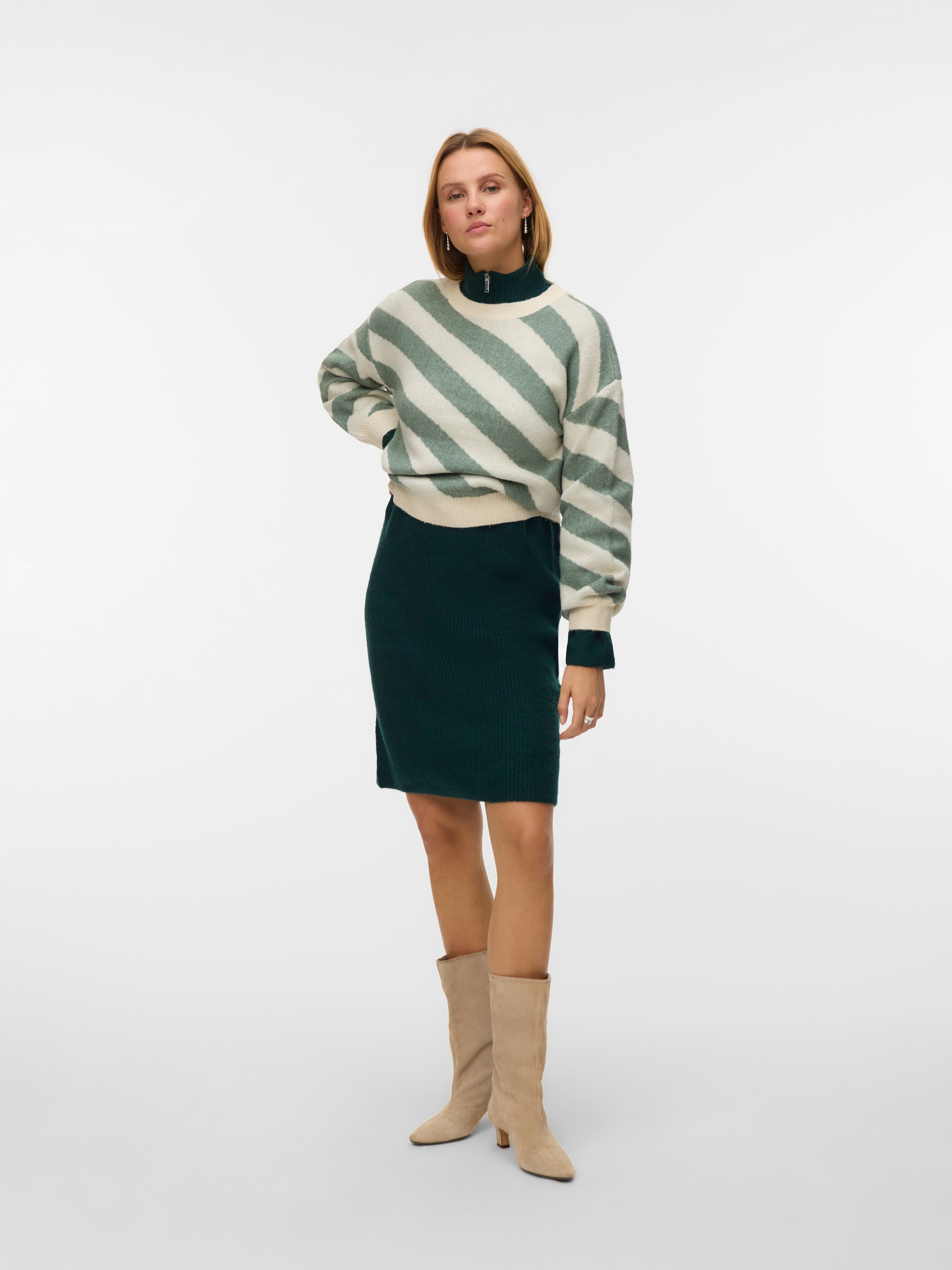 Vero Moda Rundhalspullover »VMLARA LS O-NECK PULLOVER GA BOO REP«
