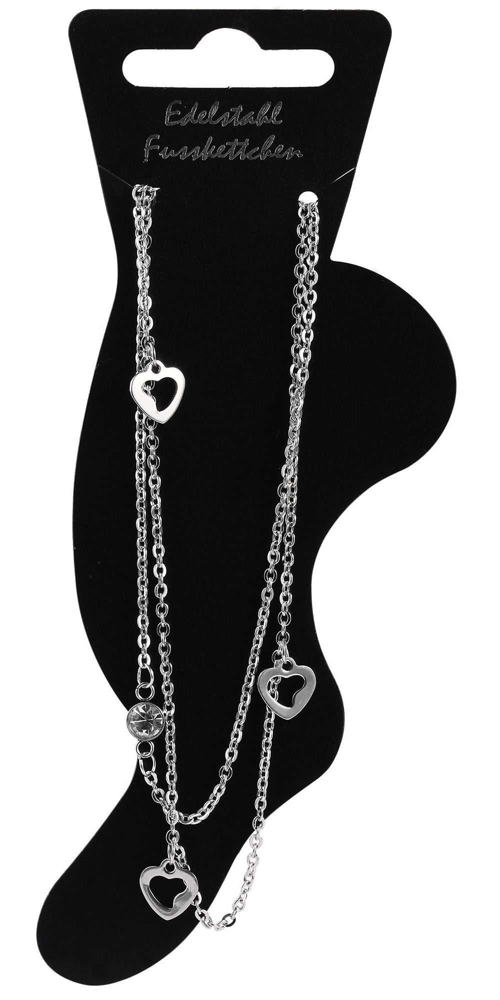 Adelia´s Armband »Damen Armband – Herz aus Edelstahl mit Strass Steinchen 26 cm« Ideal zum Verschenken – schlicht und stilvoll