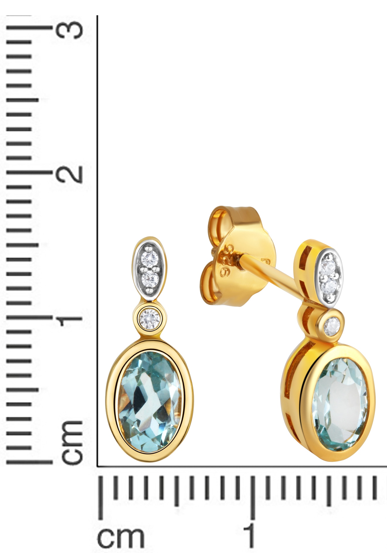 Firetti Paar Ohrstecker »Schmuck Geschenk Silber 925 Ohrschmuck Ohrschmuck Edelstein Topas«, mit Blautopas (behandelt), Zirkonia (synth.)
