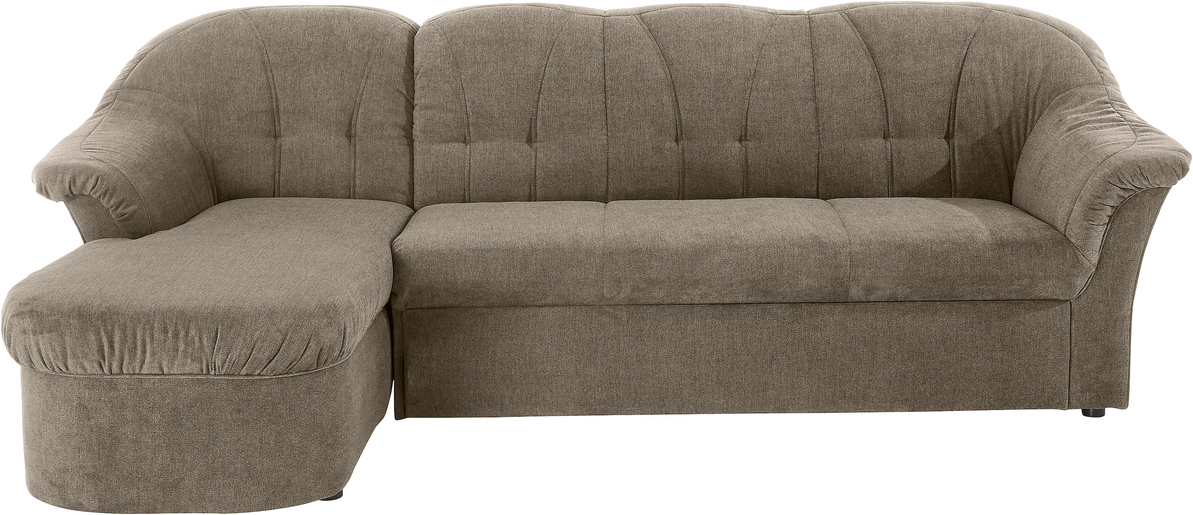 DOMO collection Ecksofa "Pegnitz, elegante Rückensteppung, komfortabel, Breite 238cm, L-Form" wahlweise mit Bettfunktion