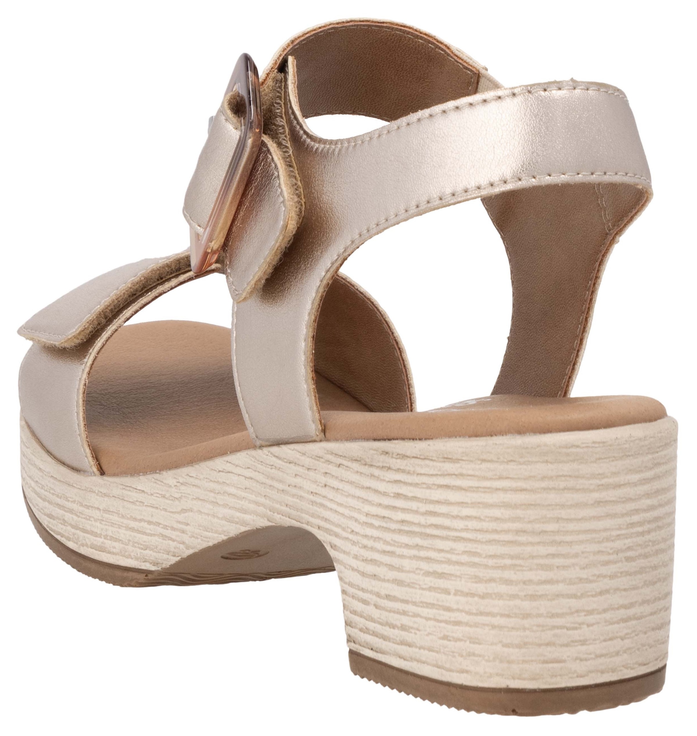 Remonte Sandalette, Blockabsatz, Sommerschuh, Sandale mit Klettverschlüssen