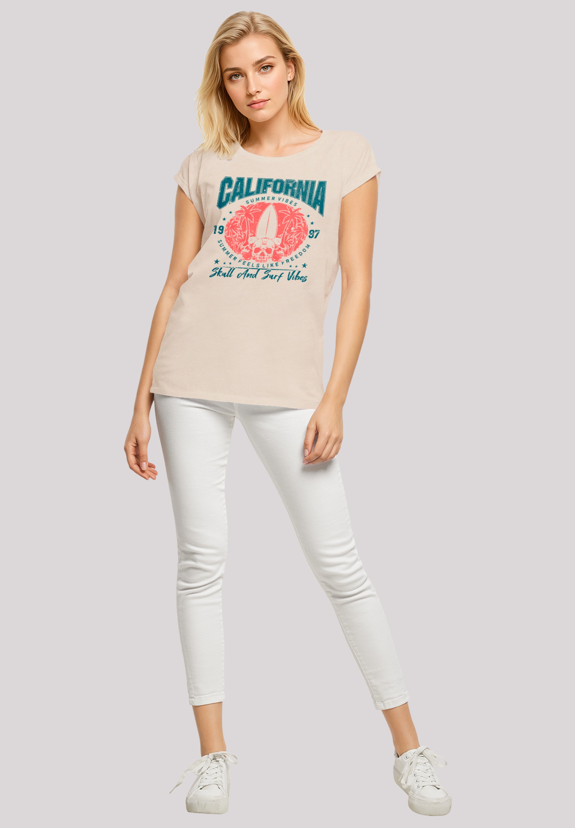 F4NT4STIC T-Shirt »California skull summer vibes«, Premium Qualität