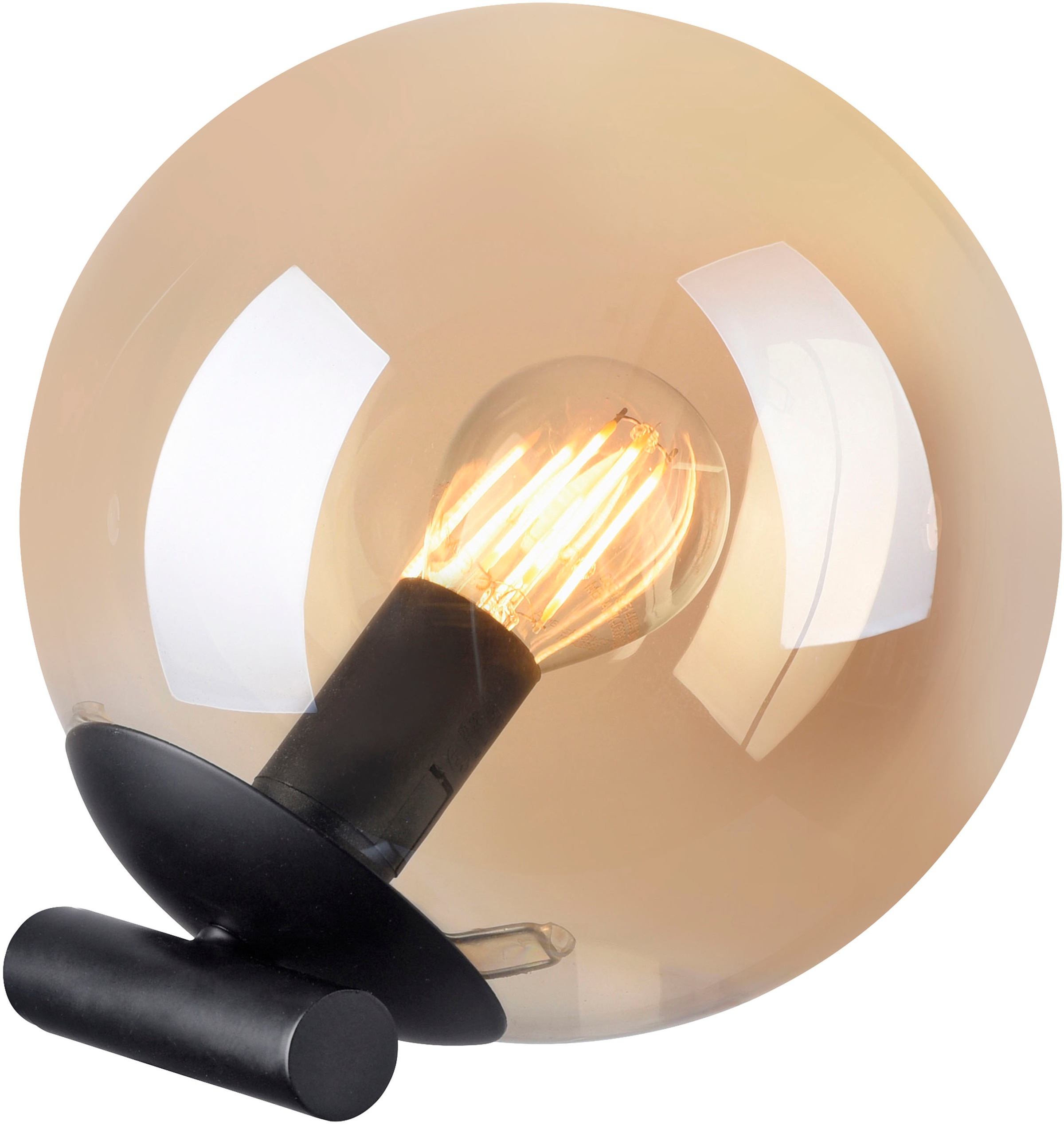 my home Tischleuchte »Nymölla«, 1 flammig, Leuchtmittel E14 | ohne Leuchtmittel, Tischleuchte mit großer Glaskugel, amberfarben oder opal matt weiß