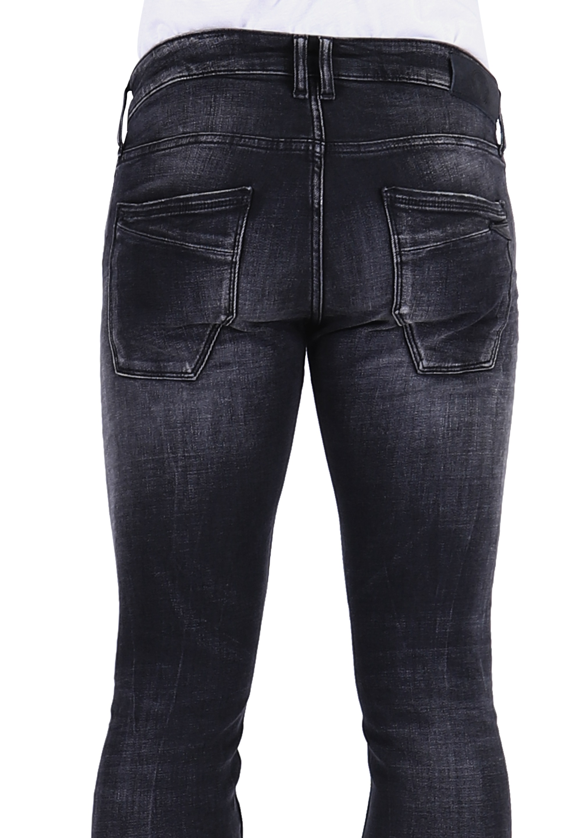 Le Temps Des Cerises Slim-fit-Jeans »POWERC«, in trendigem Used-Look