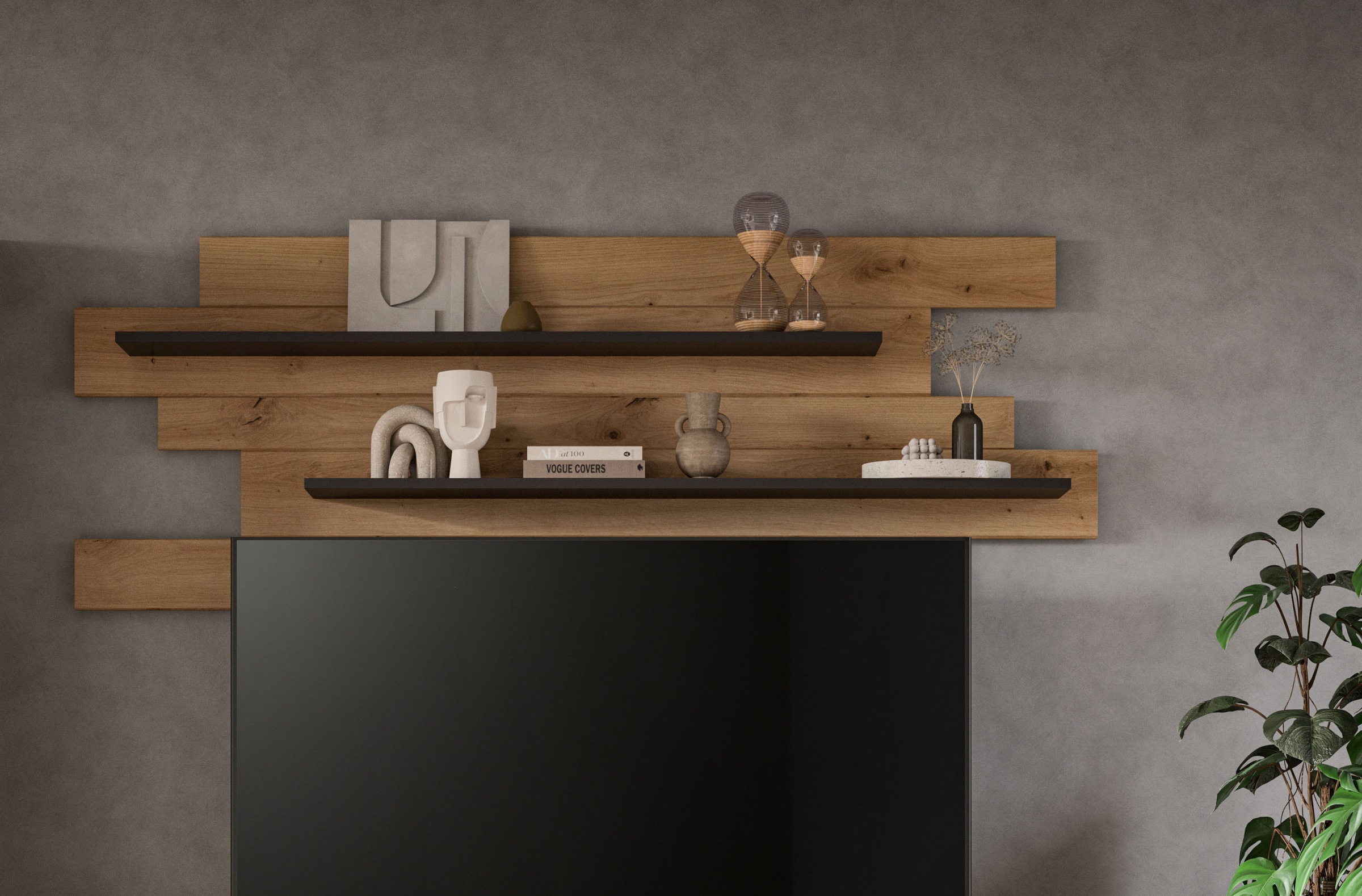 Home affaire Wandboard "REHAT, Breite 180 cm, inkl. 2 Ablageböden" 1 Stk. t günstig online kaufen