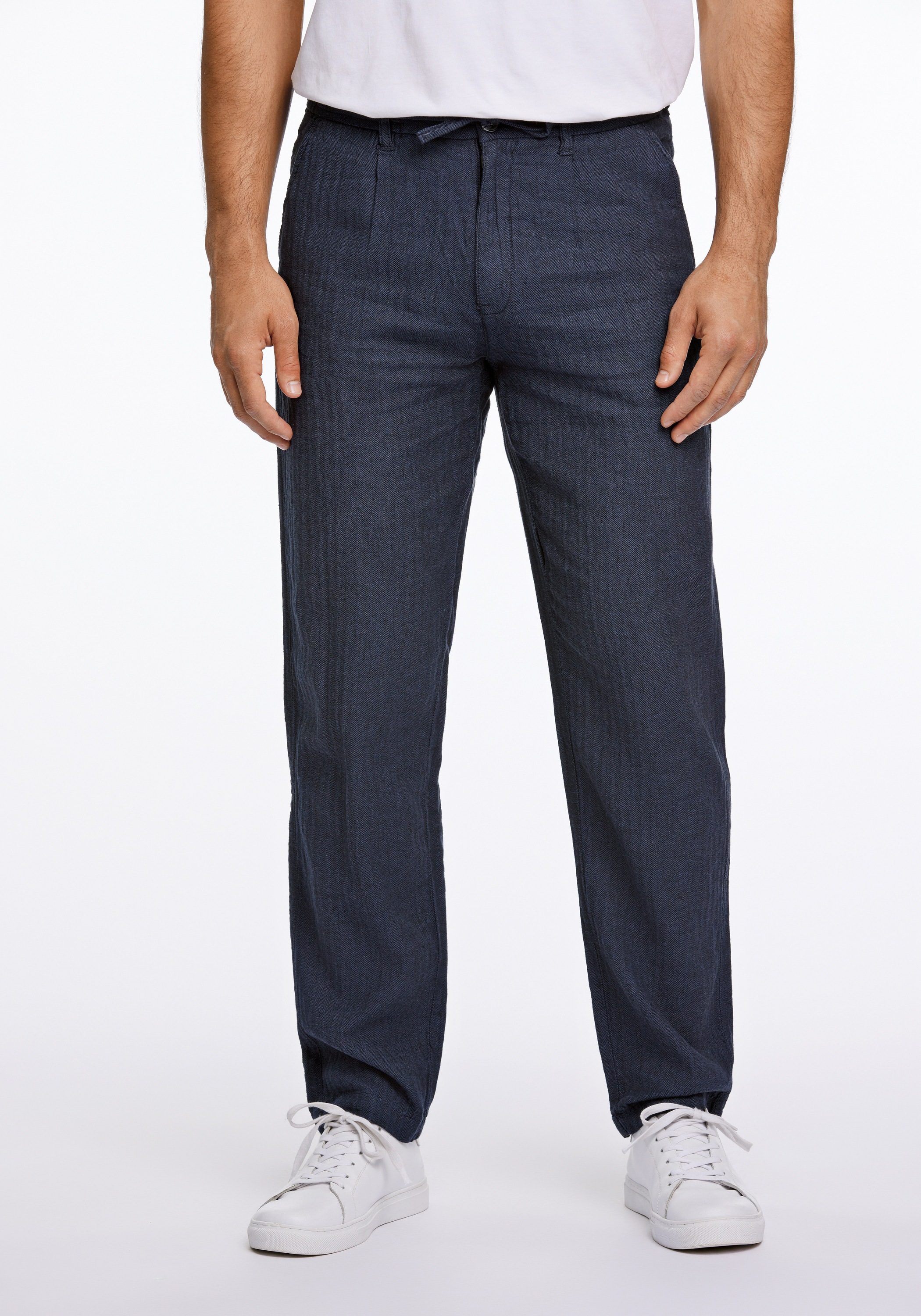 LINDBERGH Herren Leinenhose "Lindbergh Leinenhose"navy, Gr. S, Obermaterial: 55% Baumwolle, 45% Leinen, Hosen