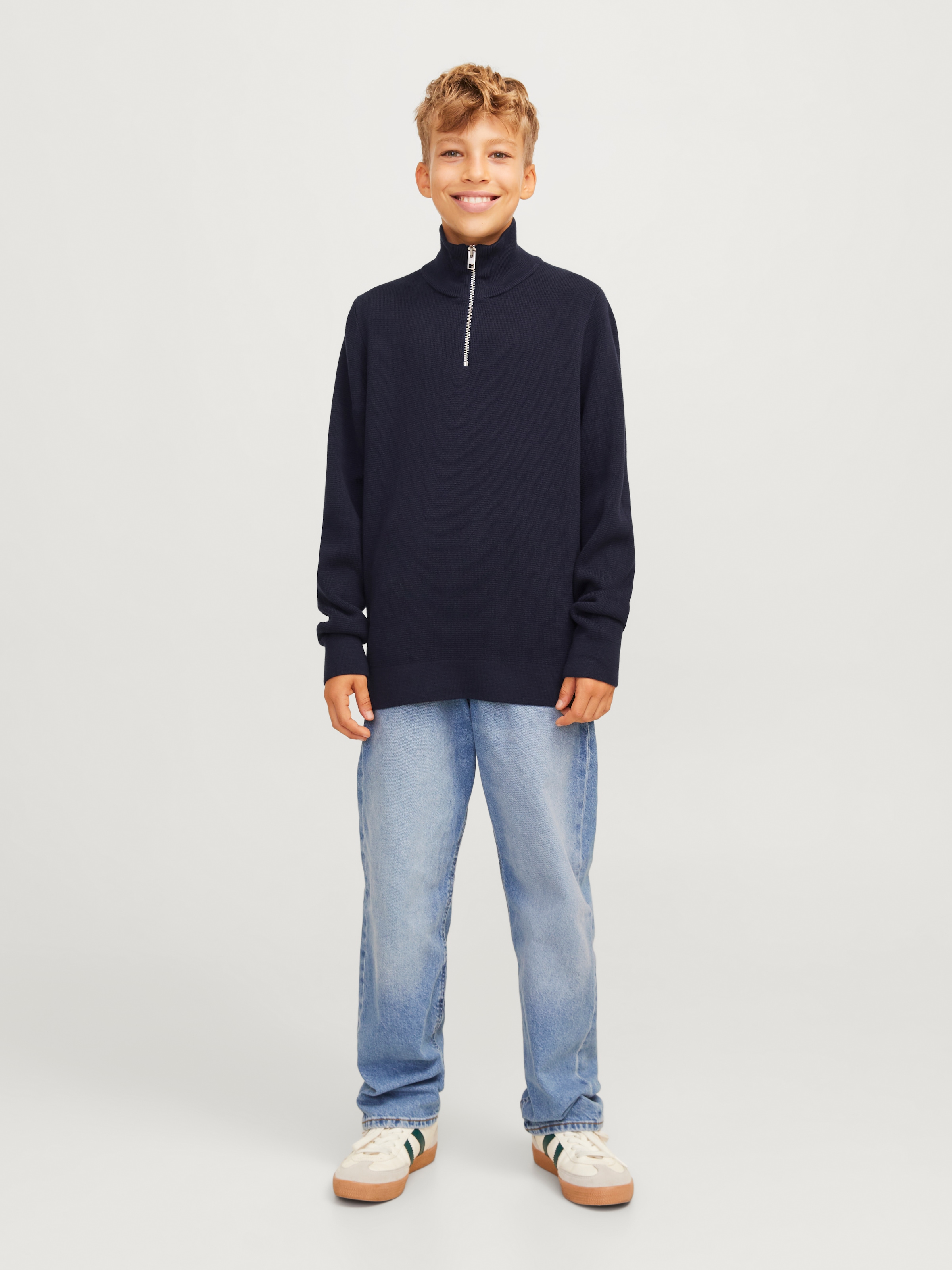Jack & Jones Junior Troyer »JPRBLAMILANO STITCH KNIT HALF ZIP  JNR« Baumwolle, relaxed fit