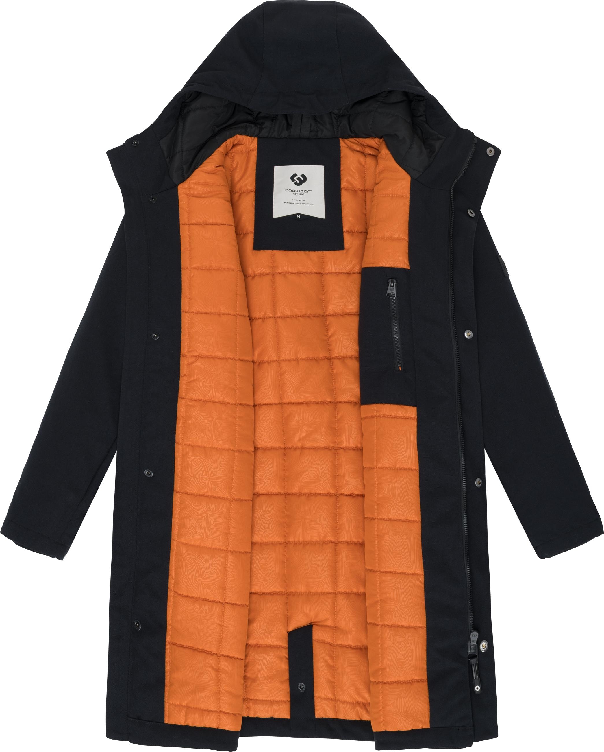Ragwear Wintermantel »Mr Them Long«, lange wasserdichte Herren Winterjacke mit Kapuze