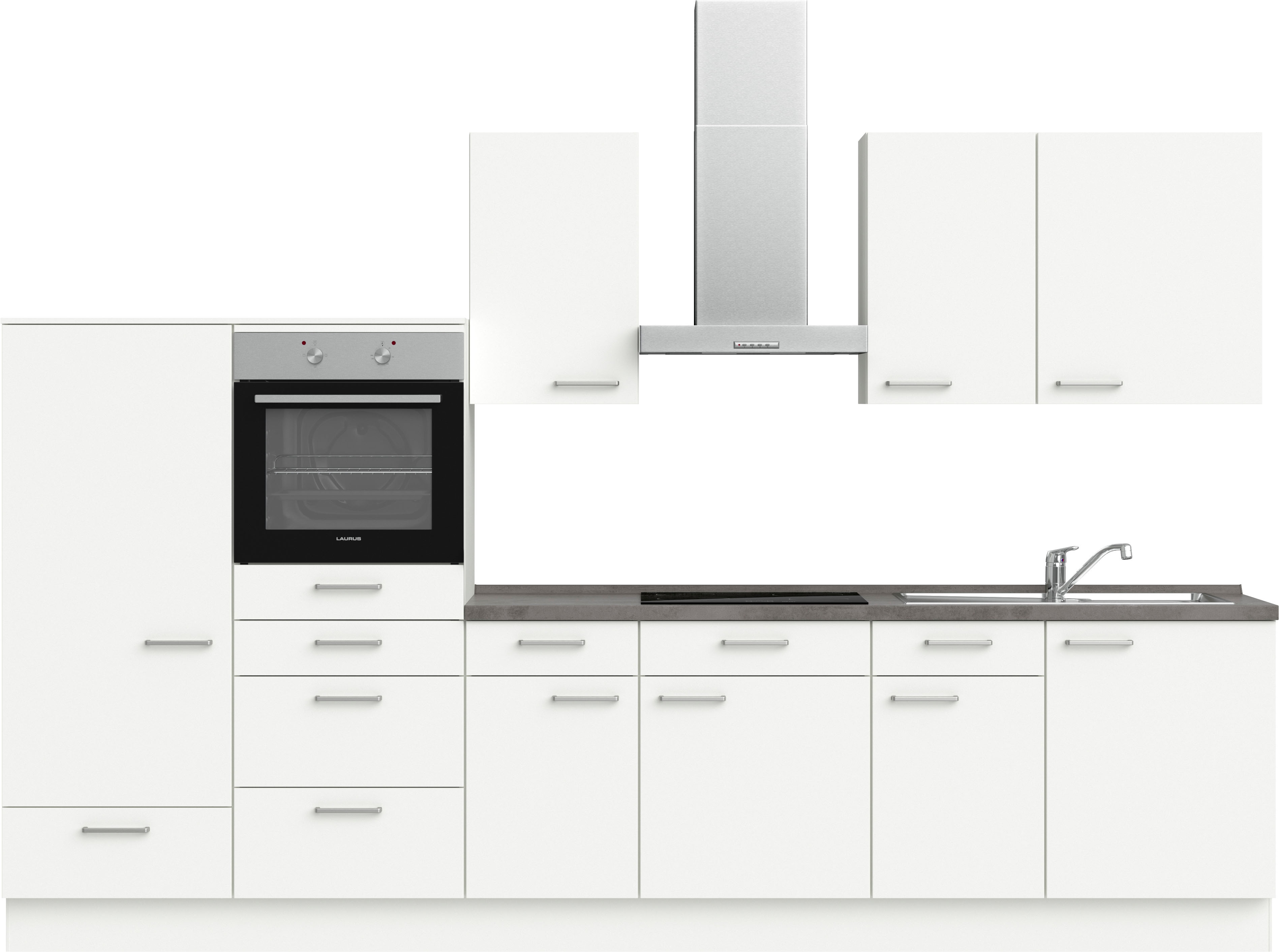 nobilia Küchenzeile ""Touch I", NEU: individuell anpassbar mit gratis Profi-Beratung" vormontiert, Breite 330 cm, Ausrichtung wählbar, wahlw. mit E-Geräten