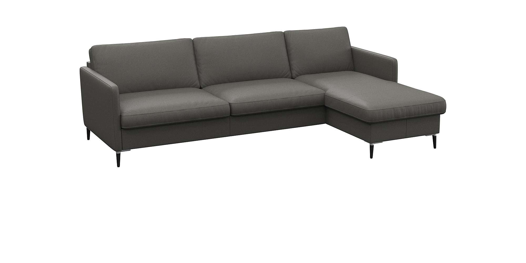 FLEXLUX Ecksofa »Fiore, super Sitzkomfort durch Kaltschaum im Sitz, L-Form«, schmale Armlehnen, Füße Alu+schwarz