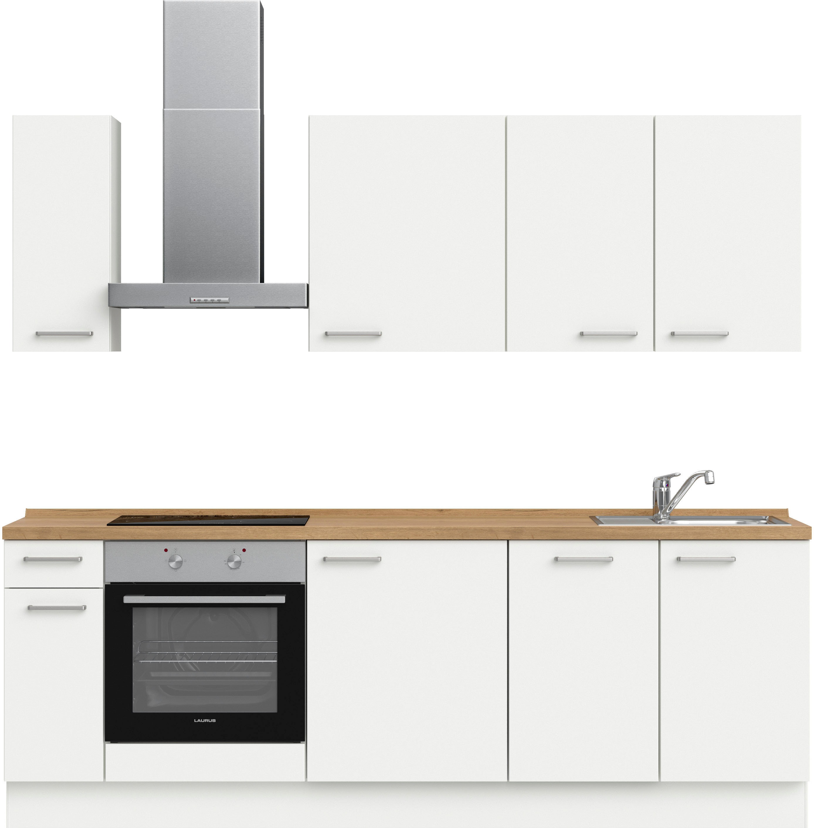 nobilia Küchenzeile ""Touch I", NEU: individuell anpassbar mit gratis Profi-Beratung" vormontiert, Breite 240 cm, Ausrichtung wählbar, wahlw. mit E-Geräten
