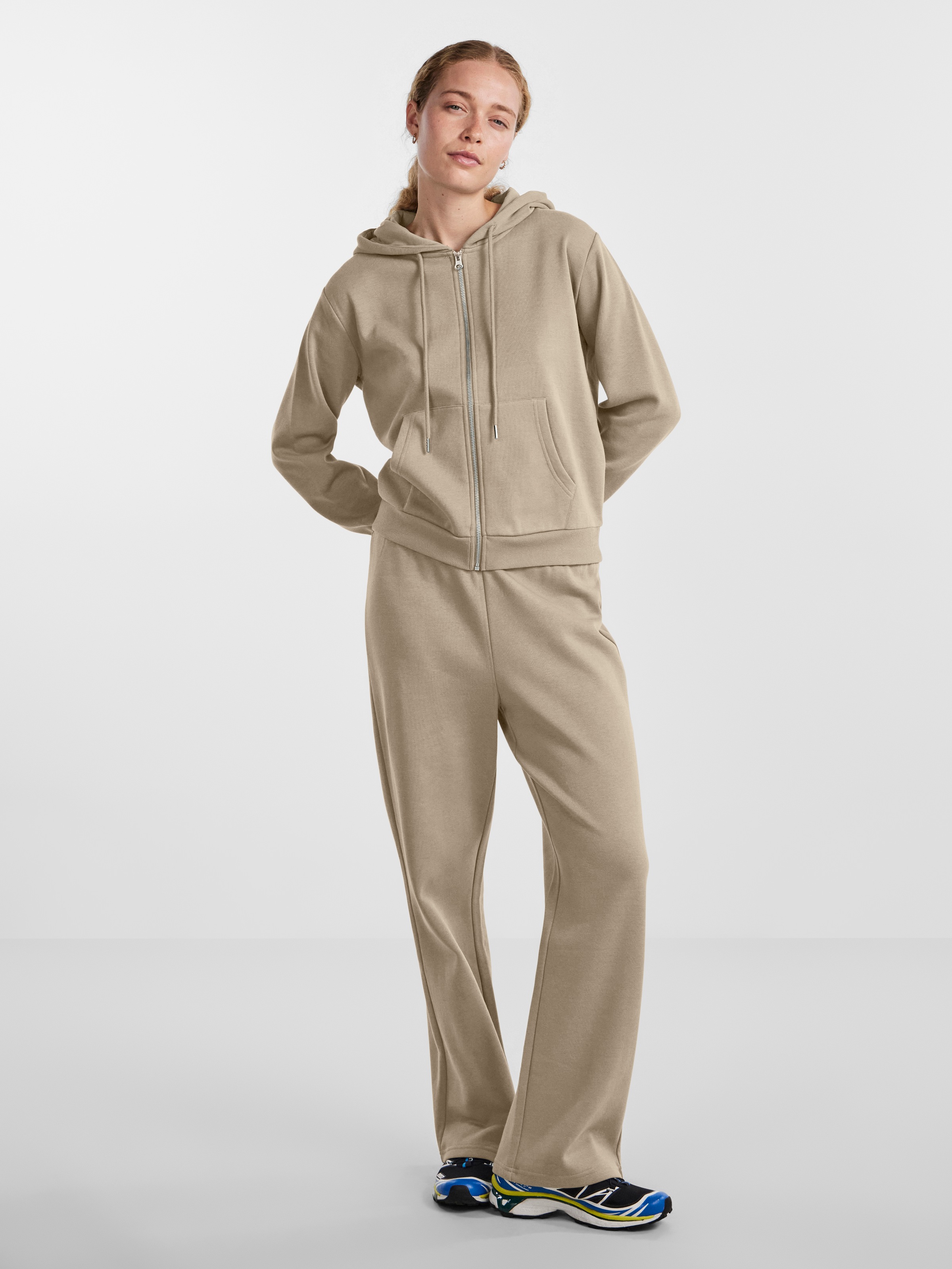 Thumbnail - pieces Kapuzensweatshirt "PCCHILLI LS ZIP HOODIE NOOS BC", Baumwollmischung, regular fit