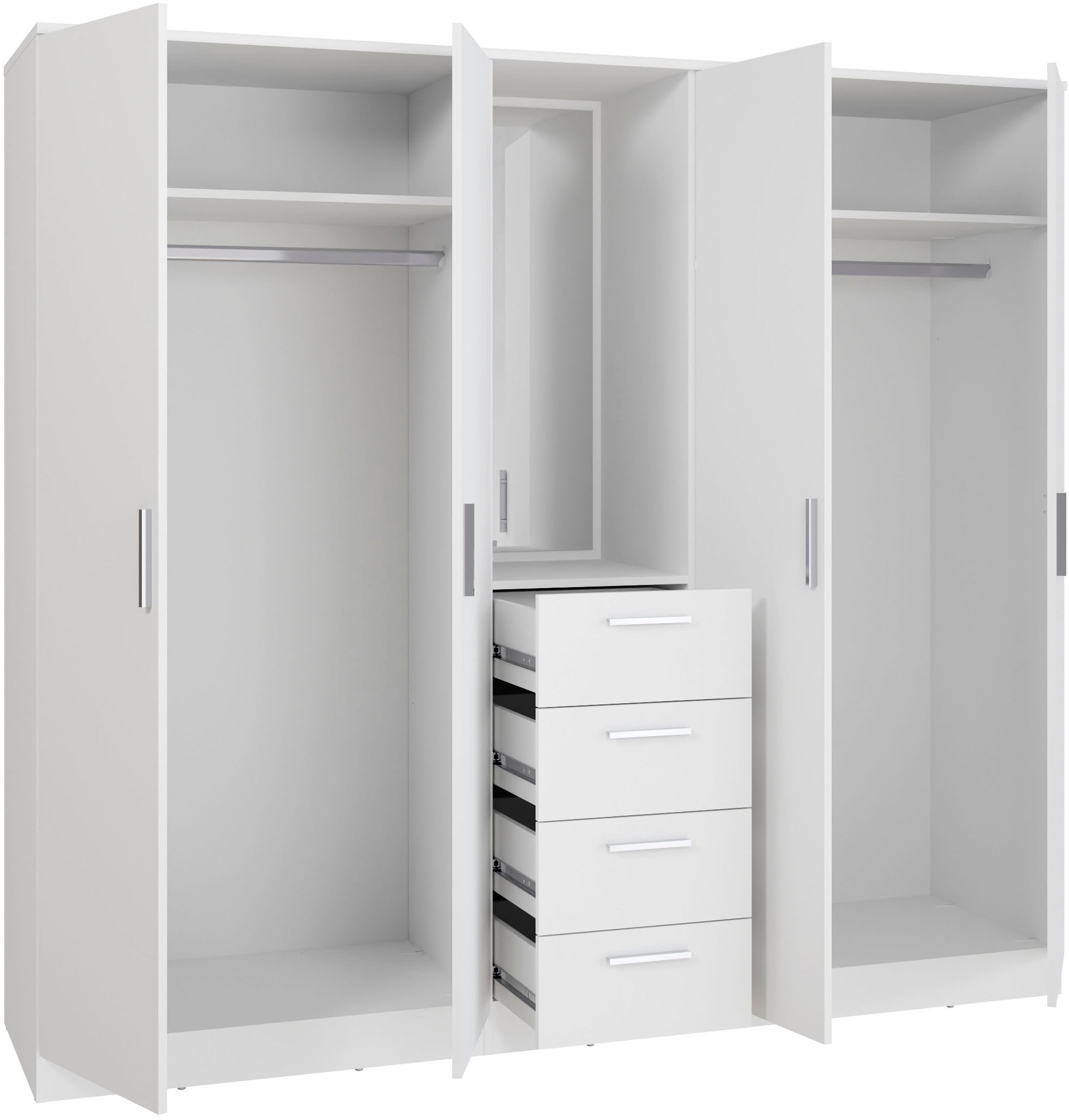 FORTE Kleiderschrank »Drehtürenschrank, Spiegel, Schubladen, viel Stauraum« B/H/T 199/181/52,7, Spiegel, Stauraum,Schubladen, FSC