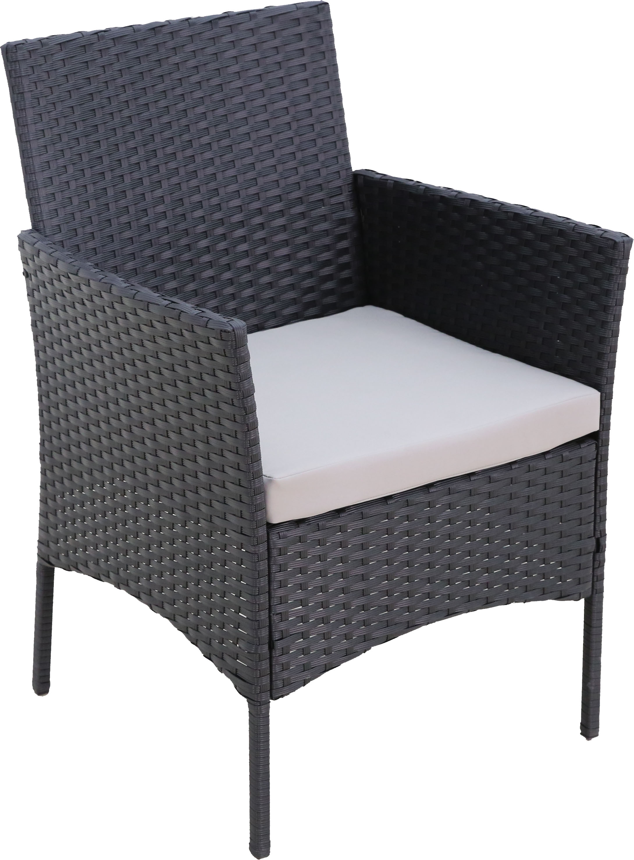 KONIFERA Gartenlounge-Set »Balkonset »Palma««, (Set, 7 tlg., 1x2er Sofa, 2 Sessel, Tisch 41x71x39 cm, inkl. Auflagen), Stahl/Polyrattan