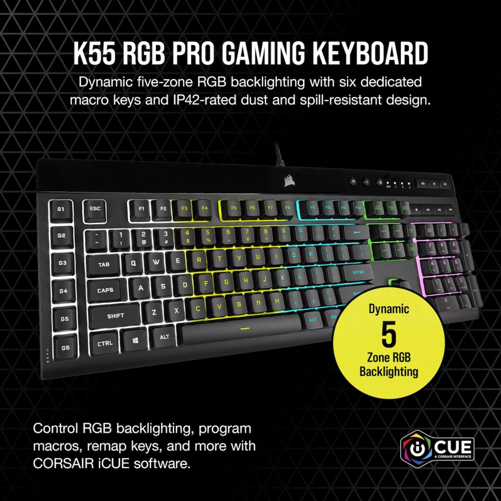 Corsair Tastatur- und Maus-Set »K55 RGB PRO QWERTZ+ HARPOON RGB PRO Gaming-Bundle (DE)«