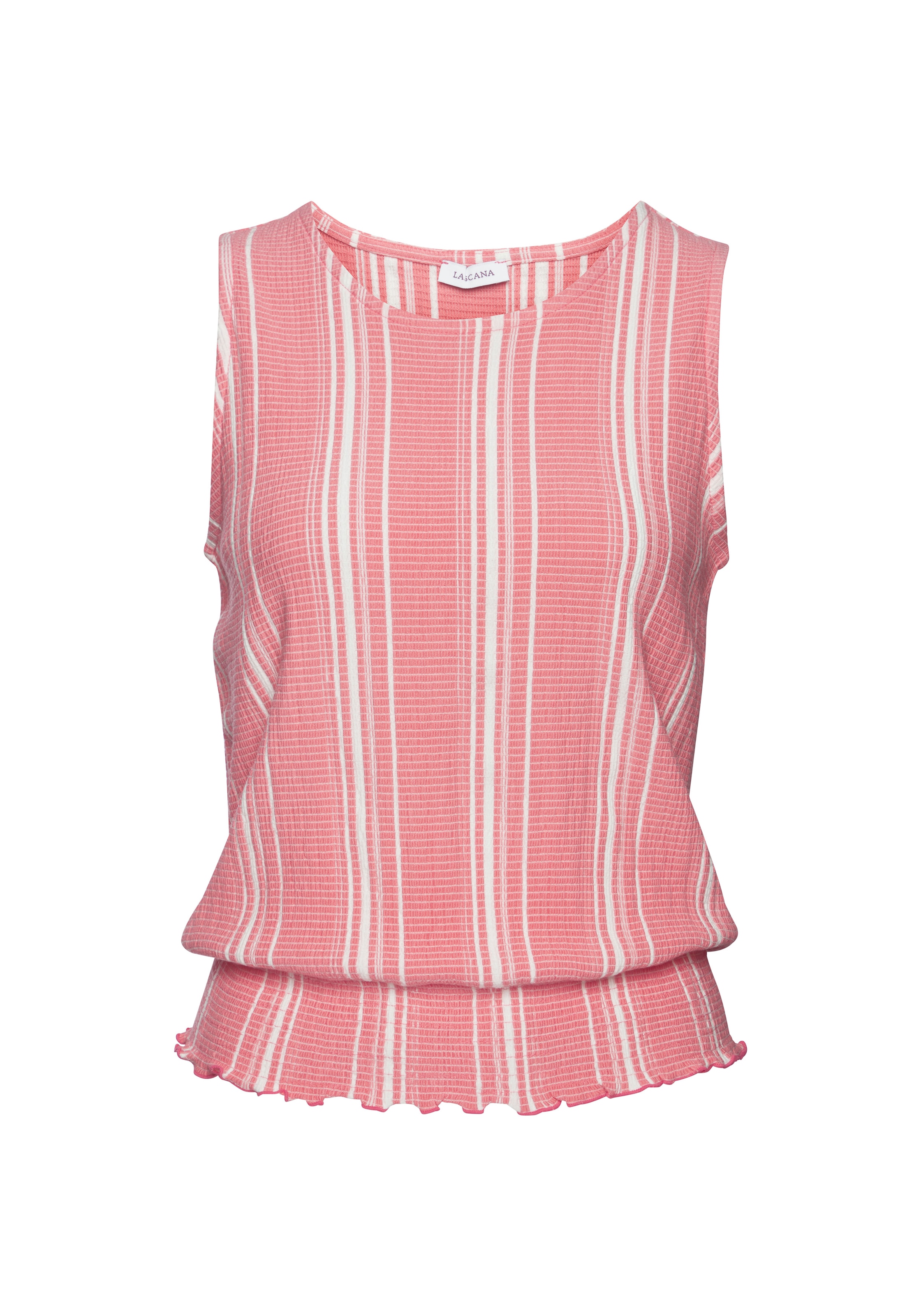 LASCANA Tanktop aus strukturierter Ware, sommerliches Top mit Streifen günstig online kaufen