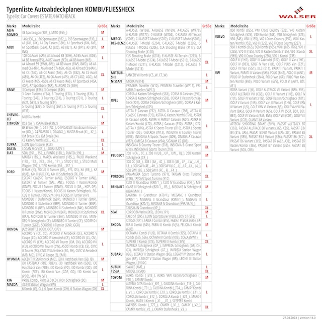 WALSER Autoplane »Premium All Weather Plus«, für Kombis, PVC-beschichtet,  in den Größen M, L und XL auf Rechnung | BAUR