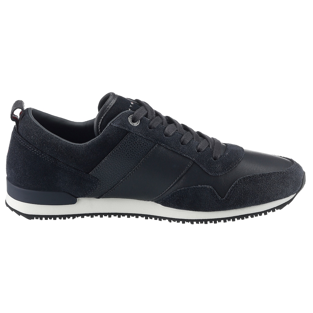 Tommy Hilfiger Sneaker »ICONIC LEATHER SUEDE MIX RUNNER«, im Materialmix, Freizeitschuh, Halbschuh, Schnürschuh