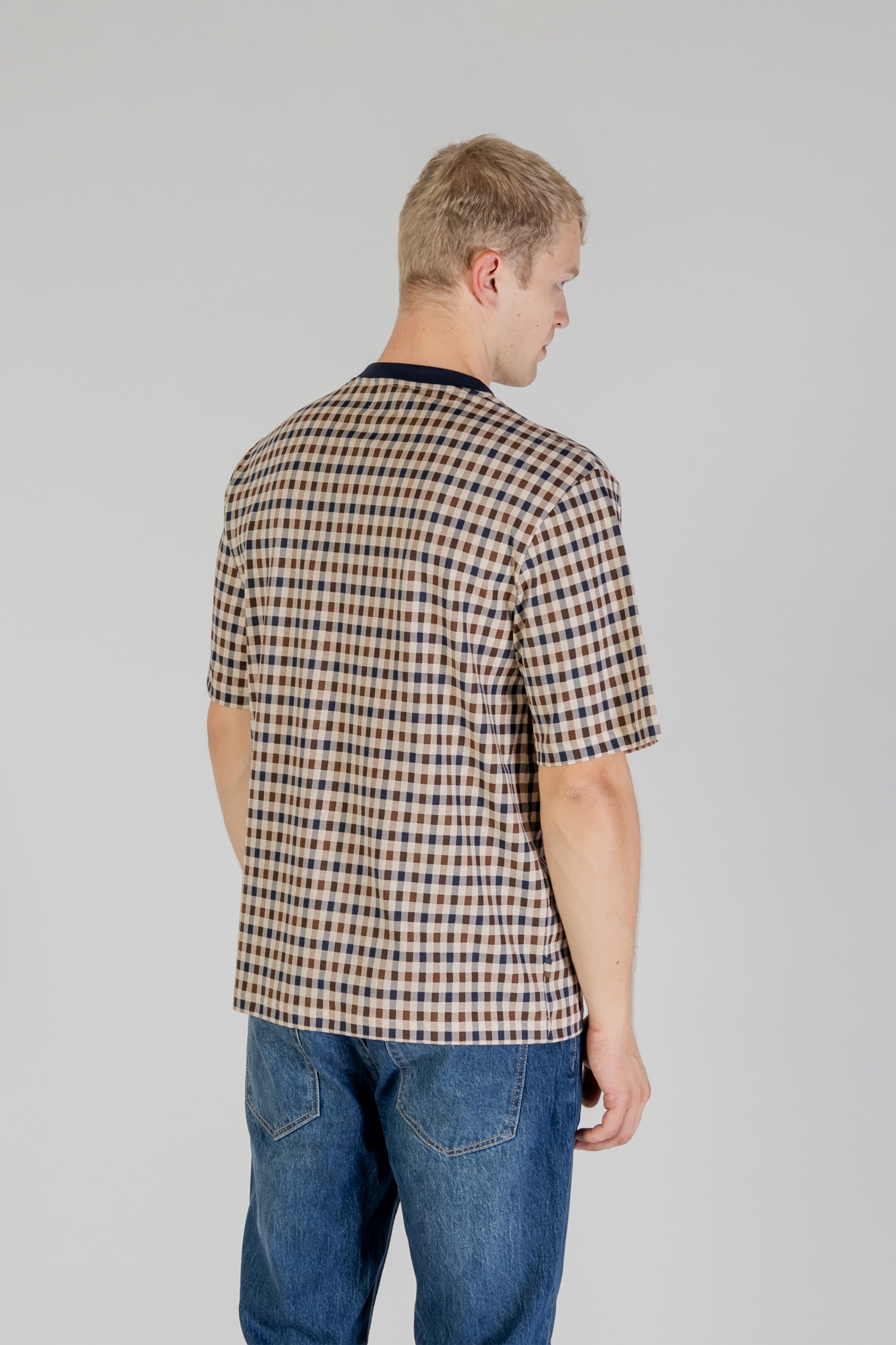 Aquascutum Active T-Shirt »ACTIVE CLUB CHECK T-SHIRT Herren« T-Shirt Herren, leichtes Kurzarmshirt, Karohemd, Outdoor, Sale