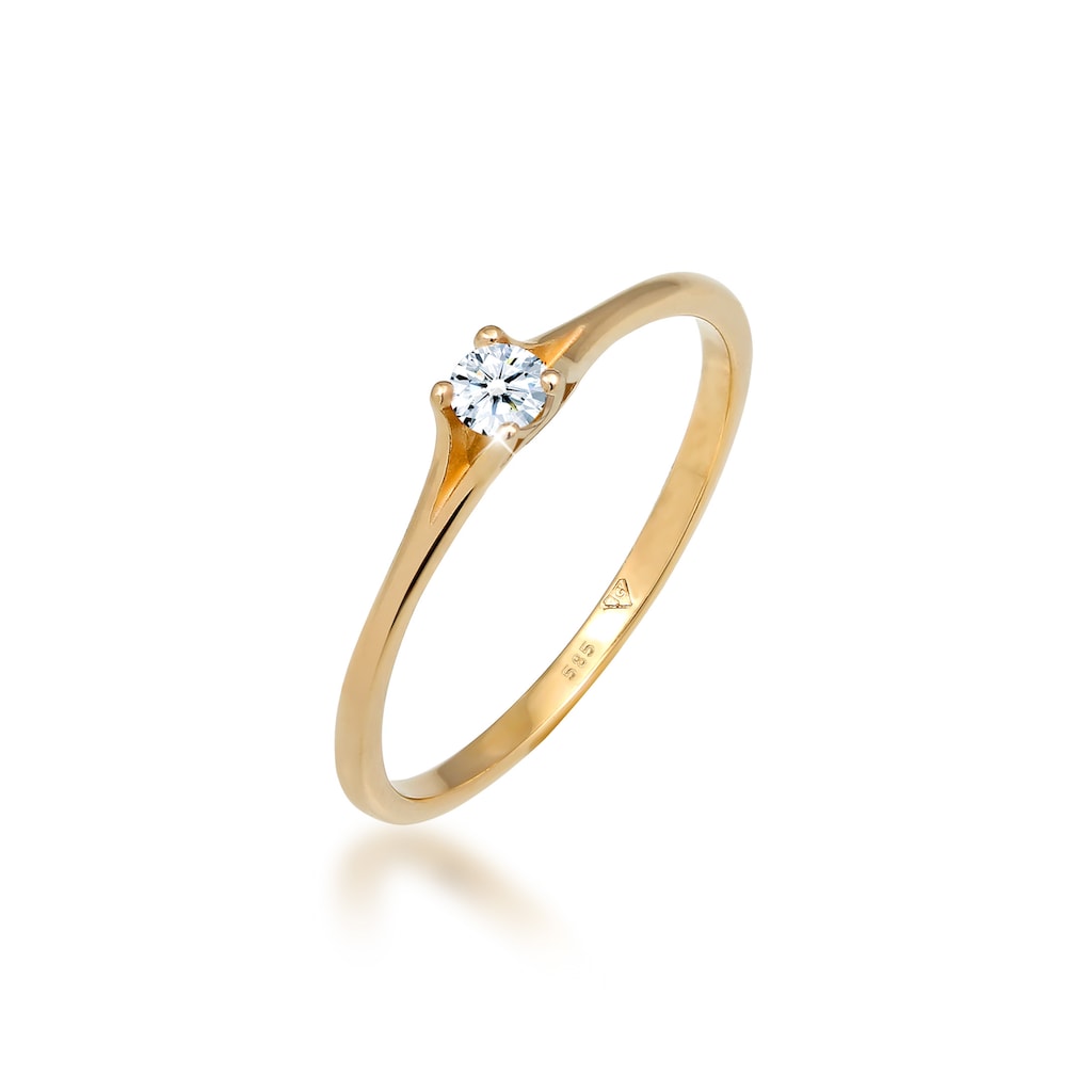 Elli DIAMONDS Verlobungsring »Verlobung Vintage Diamant (0.06 ct.) 585 Gelbgold«