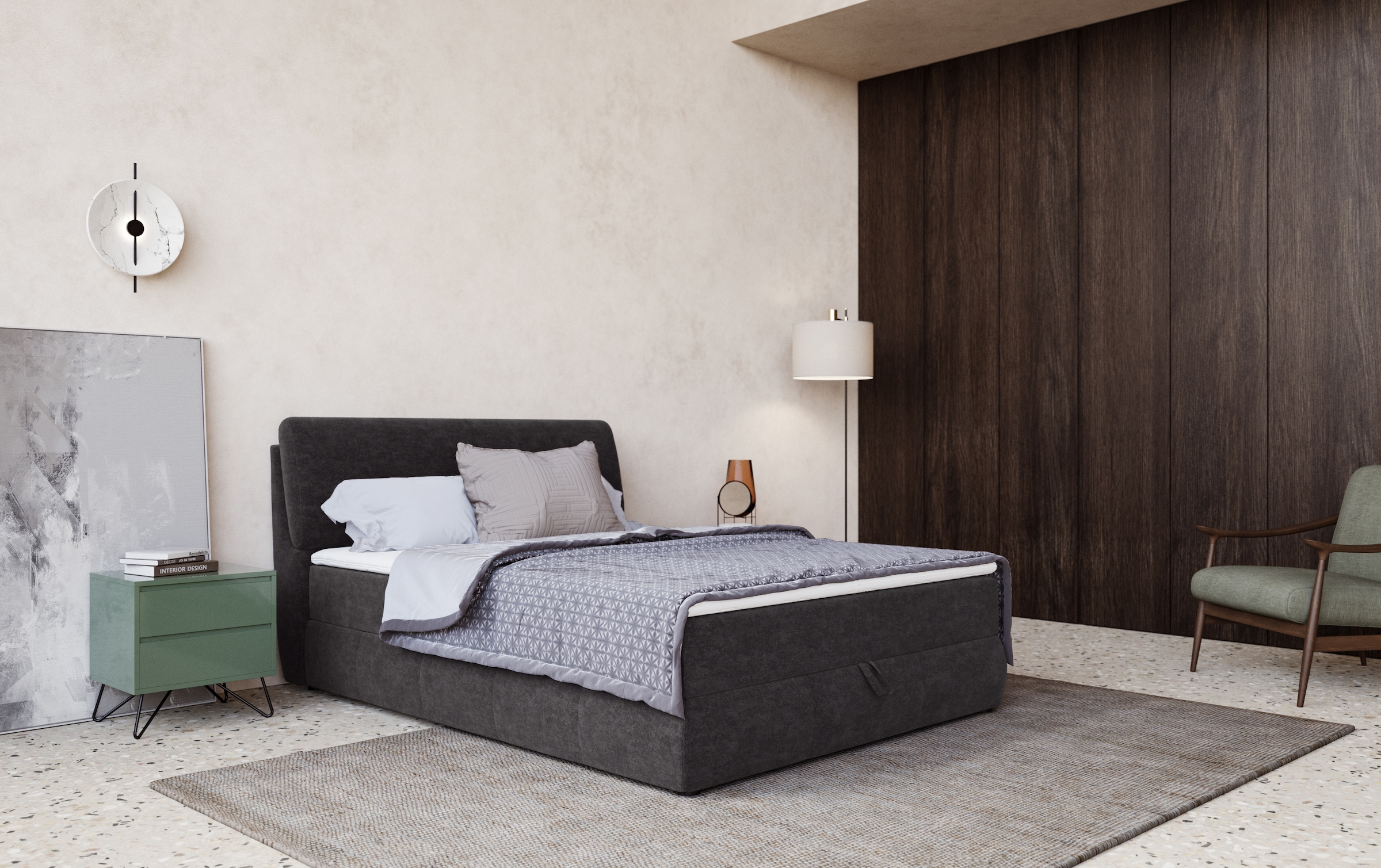 COTTA "Cooper" inkl. Topper, Bettkasten und verstellbarem Kopfteil