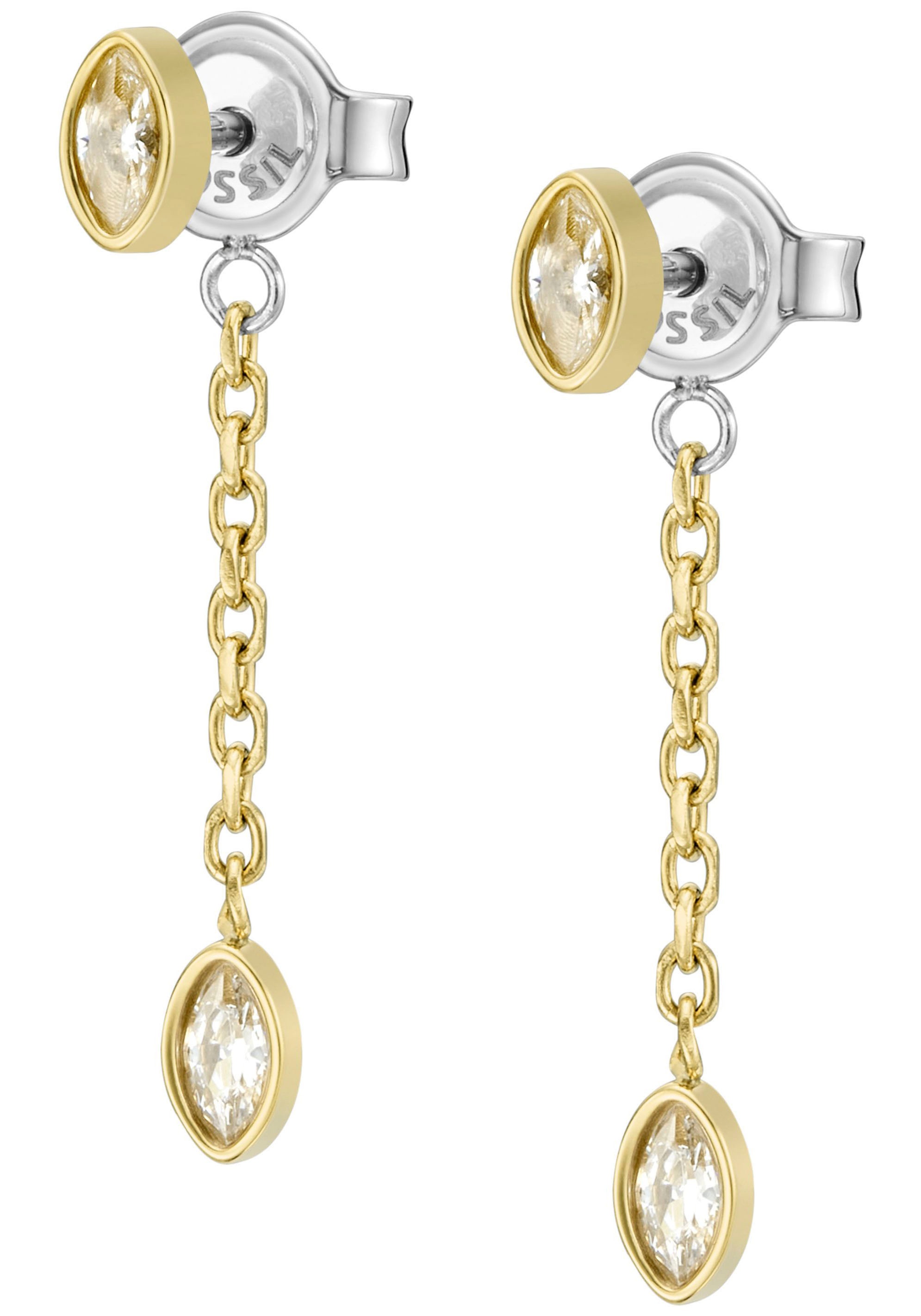 Fossil Paar Ohrstecker »SADIE SEASONAL SPARKLE, JF04591710«, mit Zirkonia (synth.)
