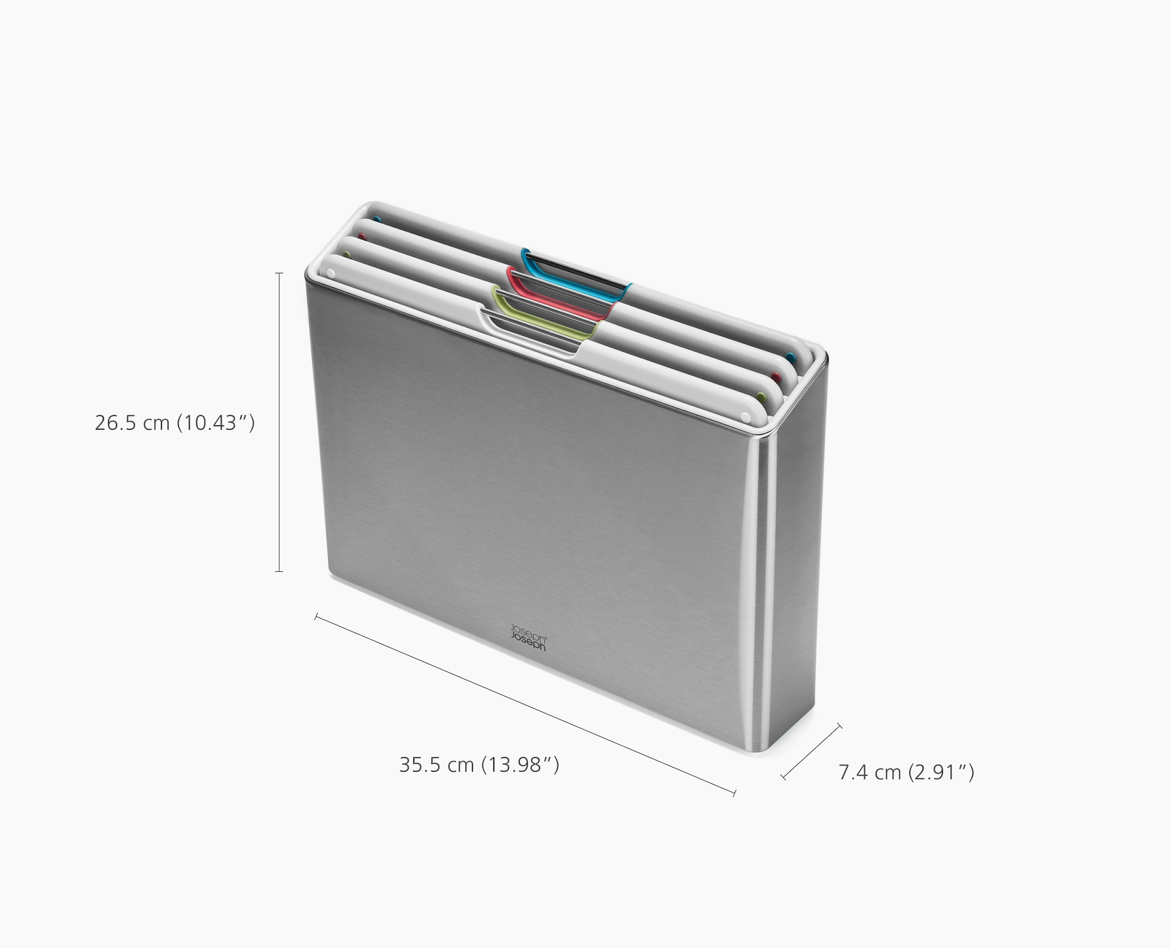 Joseph Joseph Schneidebrett »Folio™ Steel Set mit 4 Schneidebrettern mit Edelstahlgehäuse«