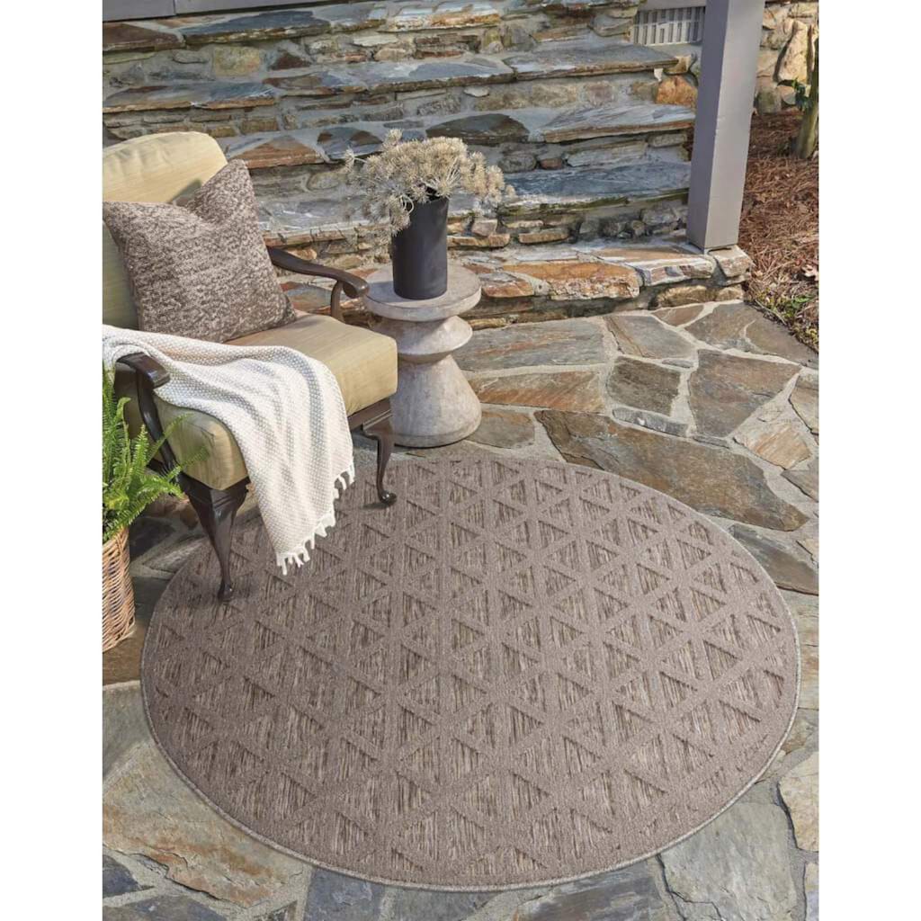 Carpet City Teppich »In-& Outdoorteppich Santorini 446, 3D-Effekt, Geo-Muster«, rund