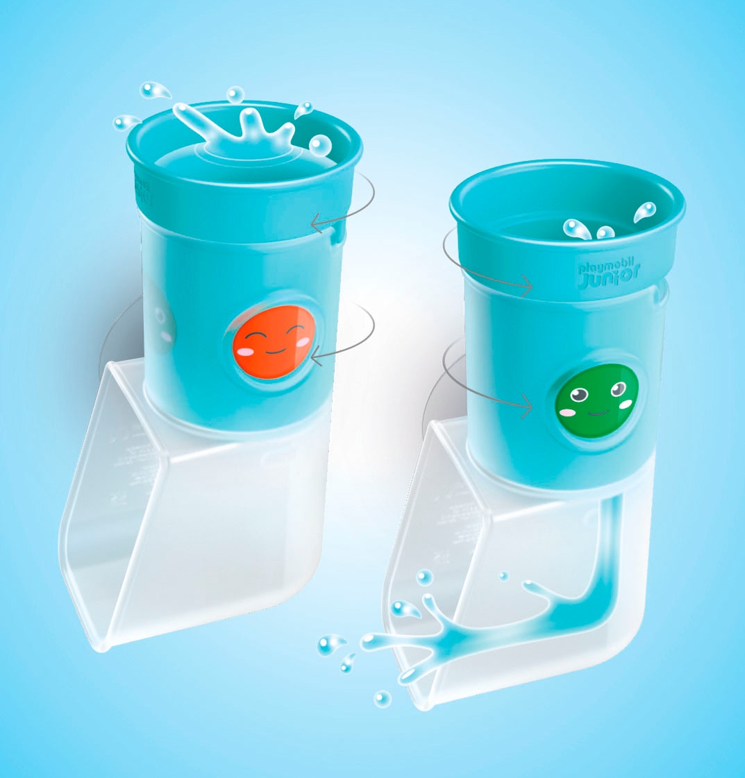 Playmobil® Konstruktions-Spielset »Wasserfalltank mit Rutsche (71775), Junior Aqua«, (8 St.), Badespielzeug; Made in Europe