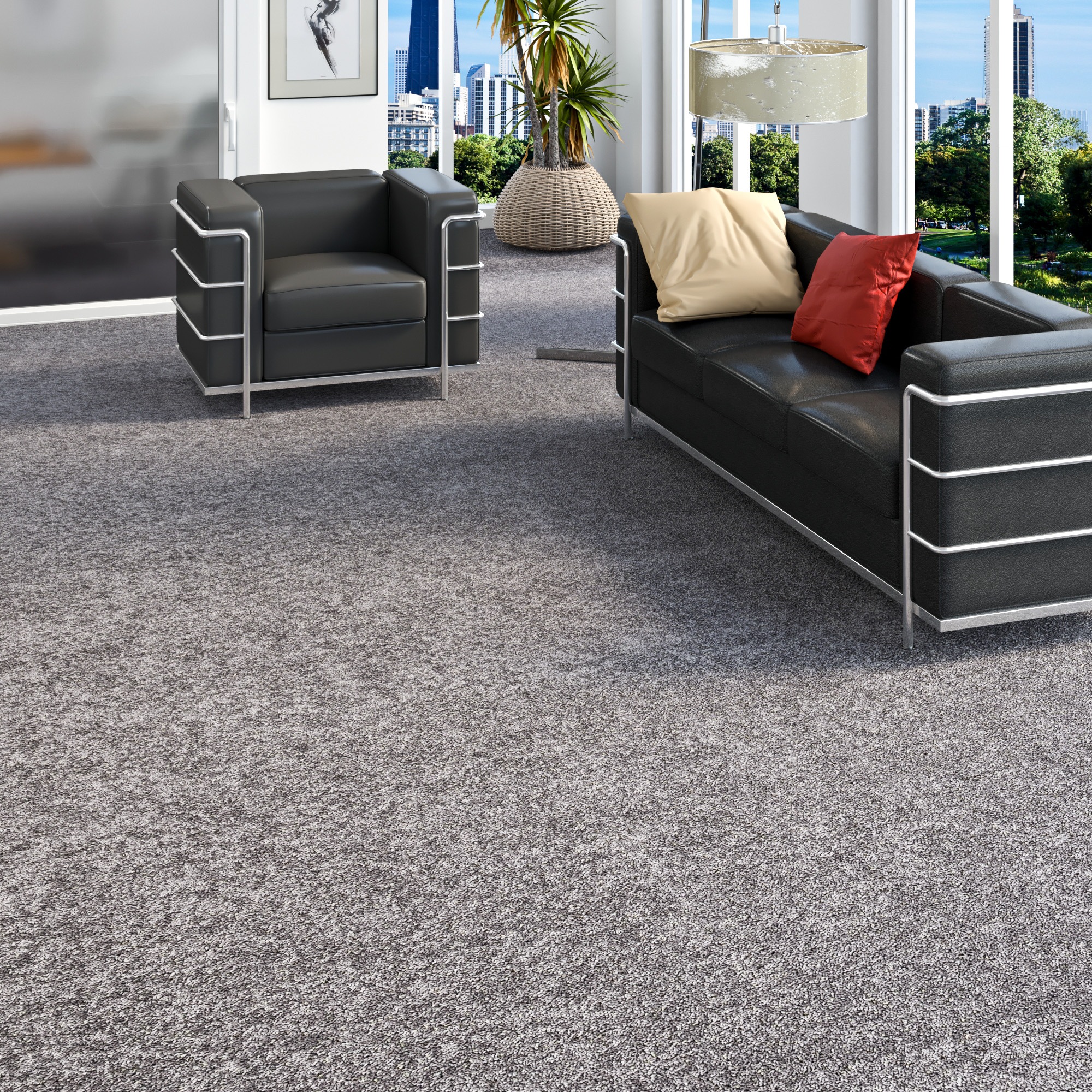 OTTO home "Rava, Velours, Gesamthöhe 16 mm" rechteckig Uni Farben, Breite 400 cm, weich, strapazierfähig, Wohnzimmer