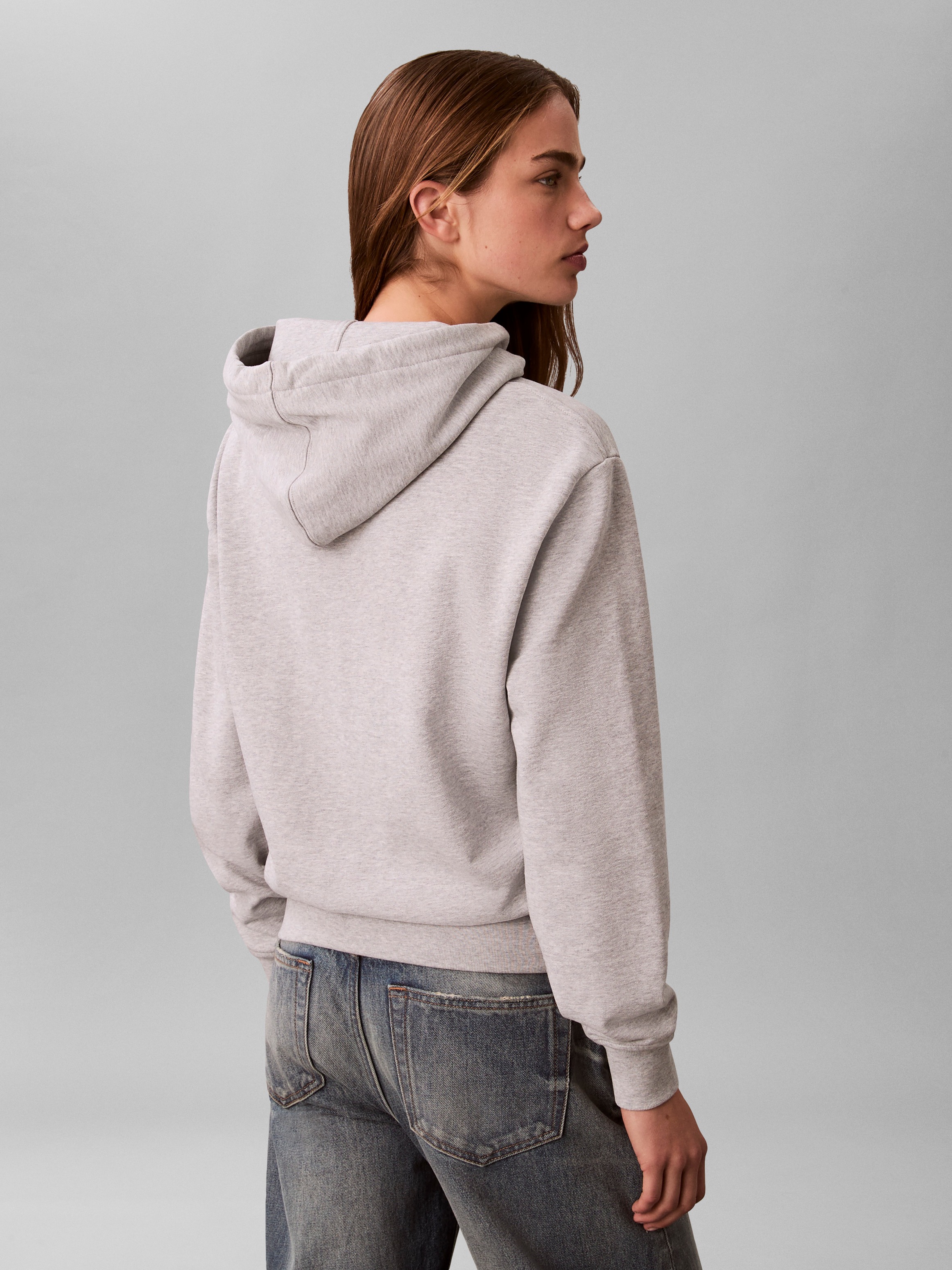Kapuzensweatshirt CALVIN KLEIN JEANS "LS ARCHIVE TERRY PO HOOD", Damen, Gr. S (38), history heather, Sweatware, Obermaterial: 86% Baumwolle, 14% Polyester, klassisch normal, Rundhals, eingesetzt Rippbündchen, Sweatshirts, Mit Rundhalsausschnitt 2