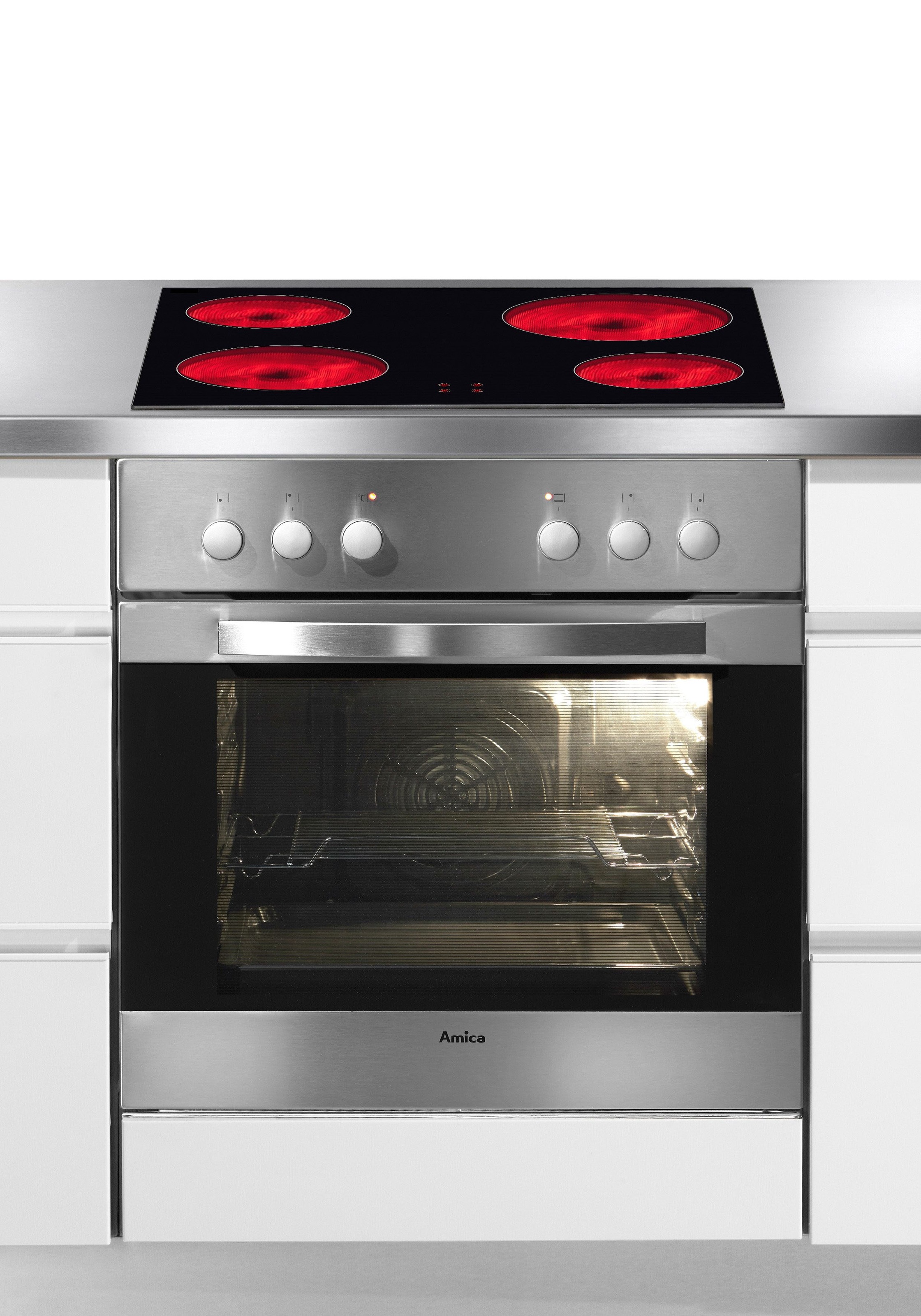 AMICA Elektro-Herd-Set "EHC 12516 E", silber, Herdsets, Zuverlässiger Kochkomfort für den täglichen Küchenalltag