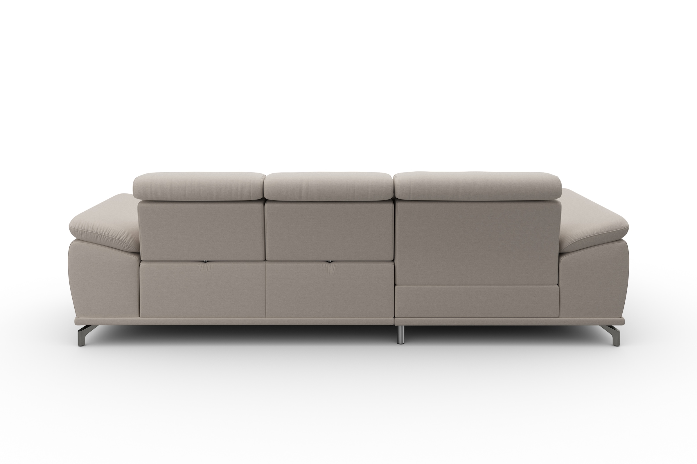 sit&more Ecksofa »Cabrio L-Form, mit Sitztiefenverstellung, Arm- und Kopfteilverstellung«, 2 Nierenkissen, Federkern, optional Bettfunktion und Stauraum