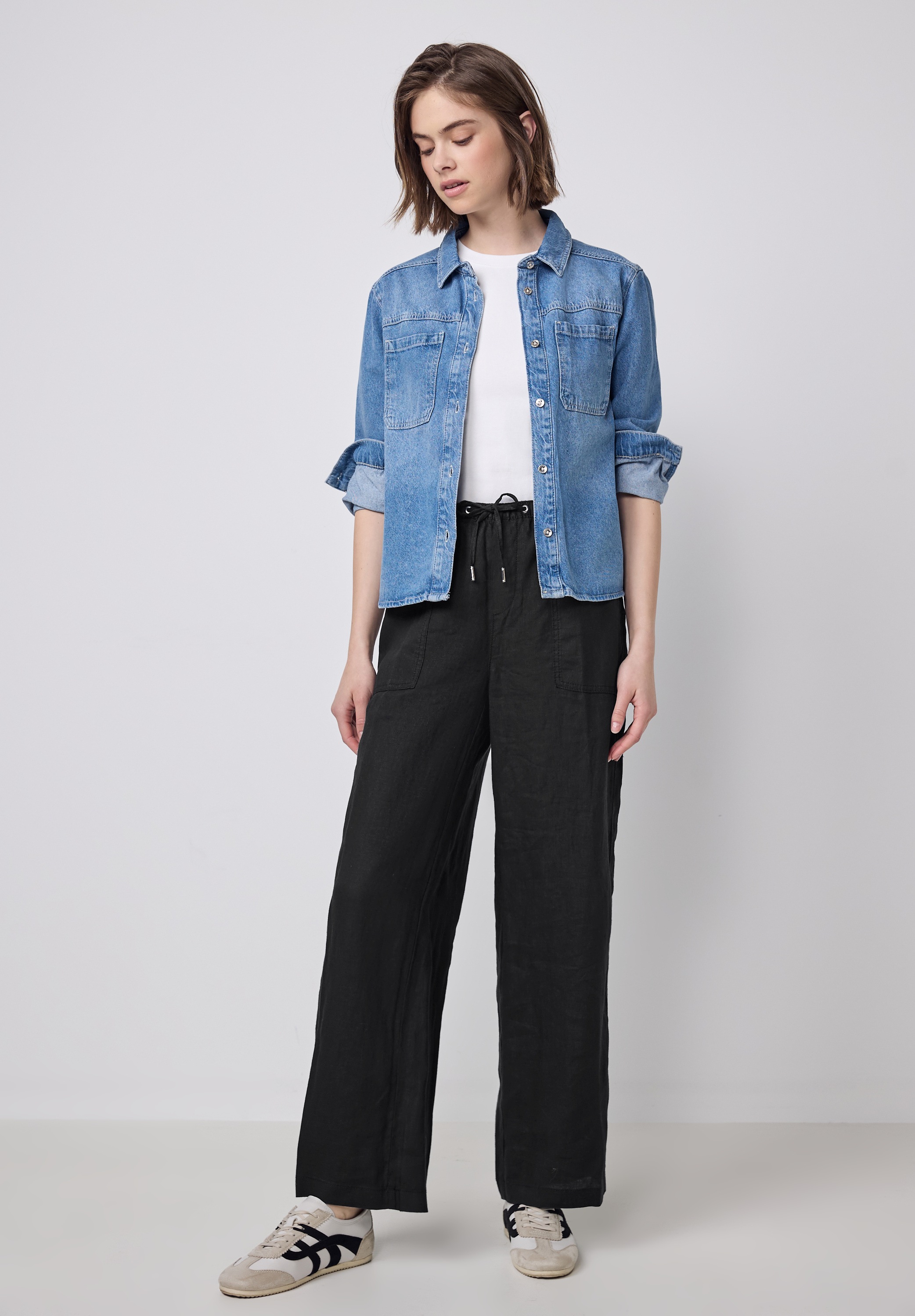 STREET ONE STUDIO Stoffhose, Elastikbund mit Tunnelzug