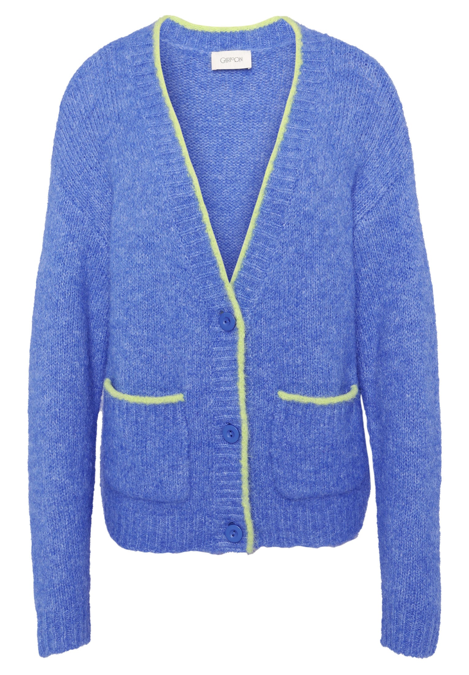 Cartoon Strickjacke »Cartoon Strick-Cardigan mit V-Ausschnitt«, Rippbündchen