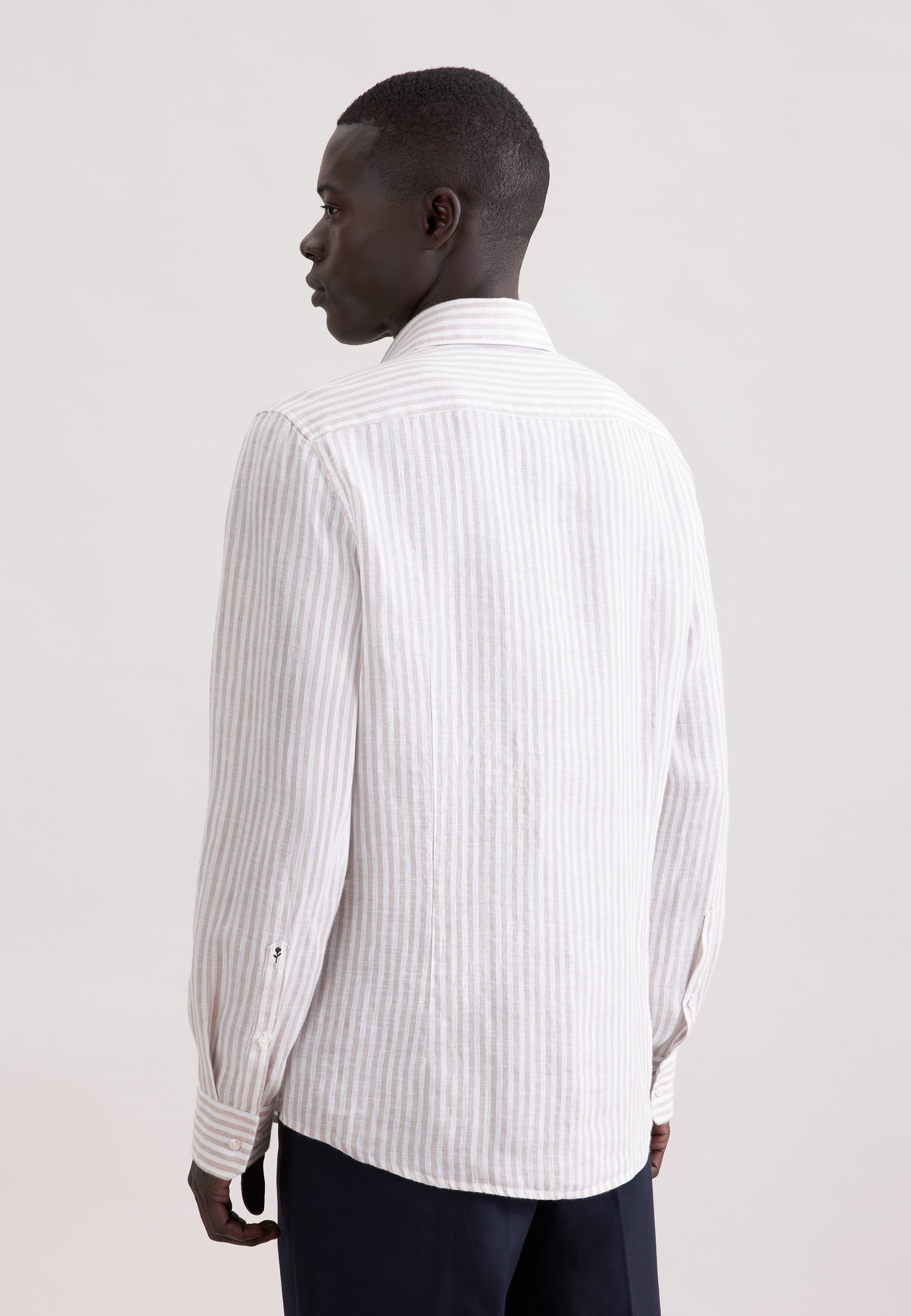 seidensticker Leinenhemd "Schwarze Rose" Shaped 1/1 Kentkragen Gestreift günstig online kaufen