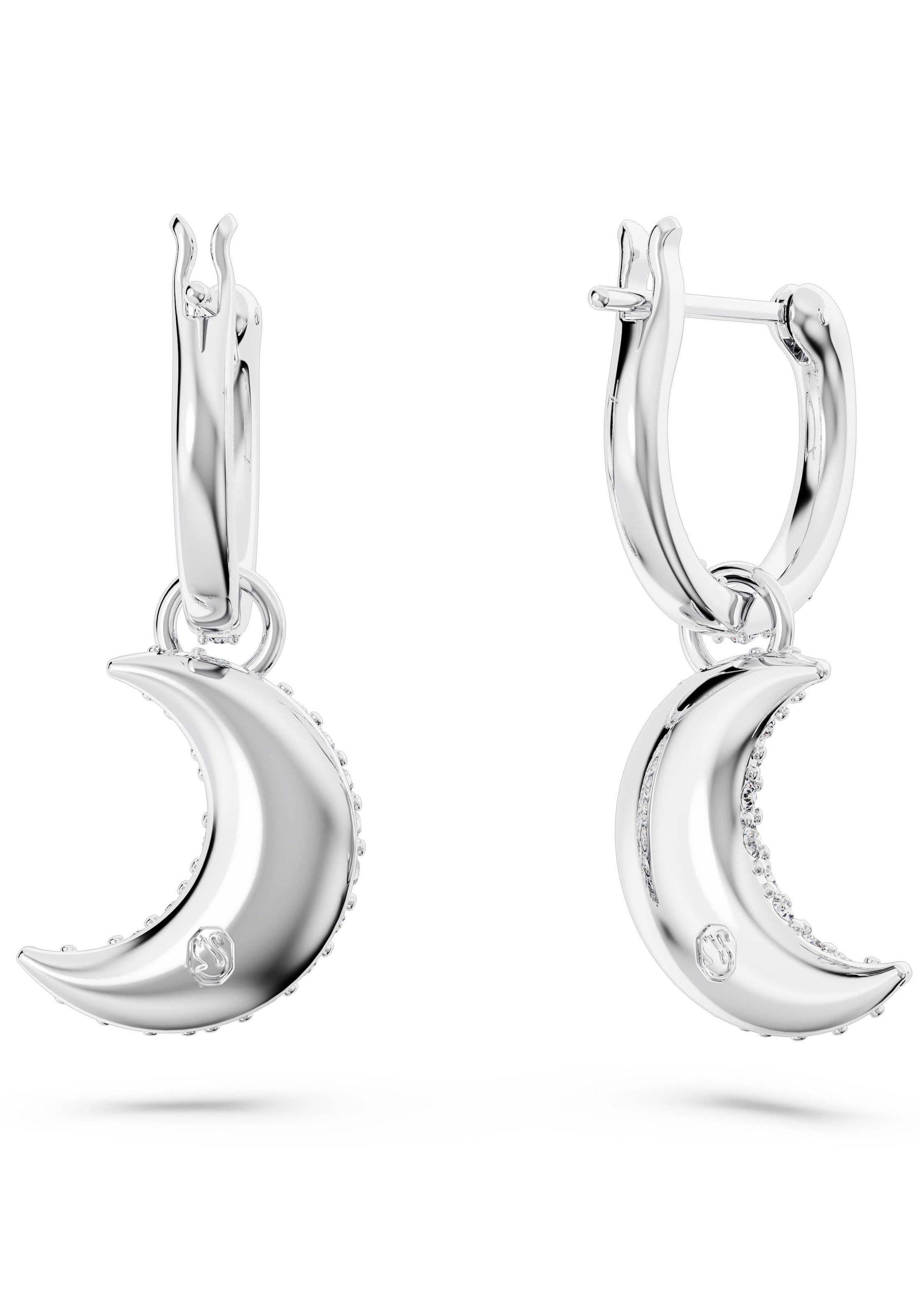 Swarovski Paar Creolen »Sublima Luna Halbmond«, mit Swarovski® Kristall - Einhänger abnehmbar