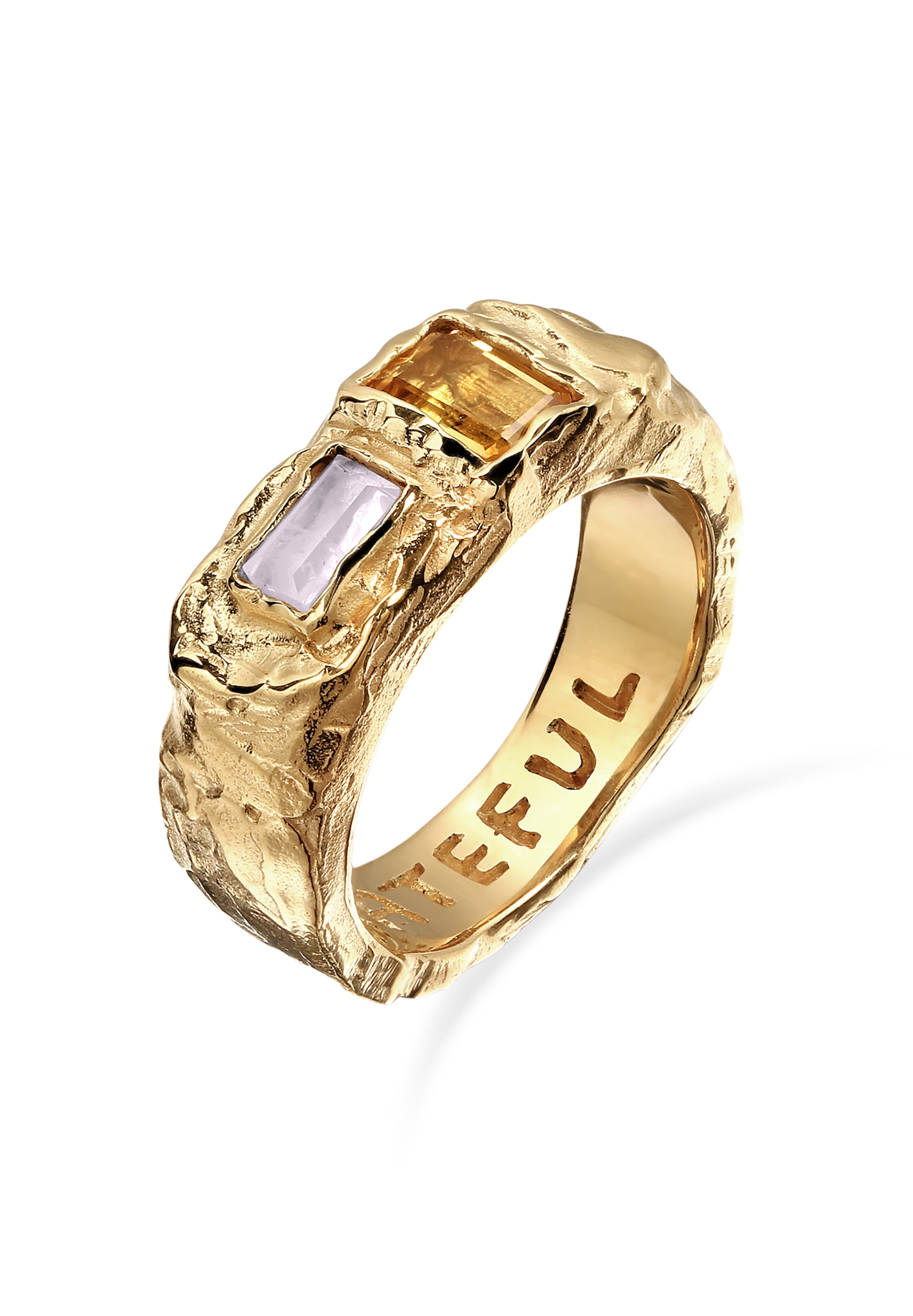 HAZE & GLORY Damen Siegelring "Ring Siegelring Quarz Rosa 925 Sterling Silber", 58, Silber 925 (Sterlingsilber), gold, Silber 925 (Sterlingsilber),