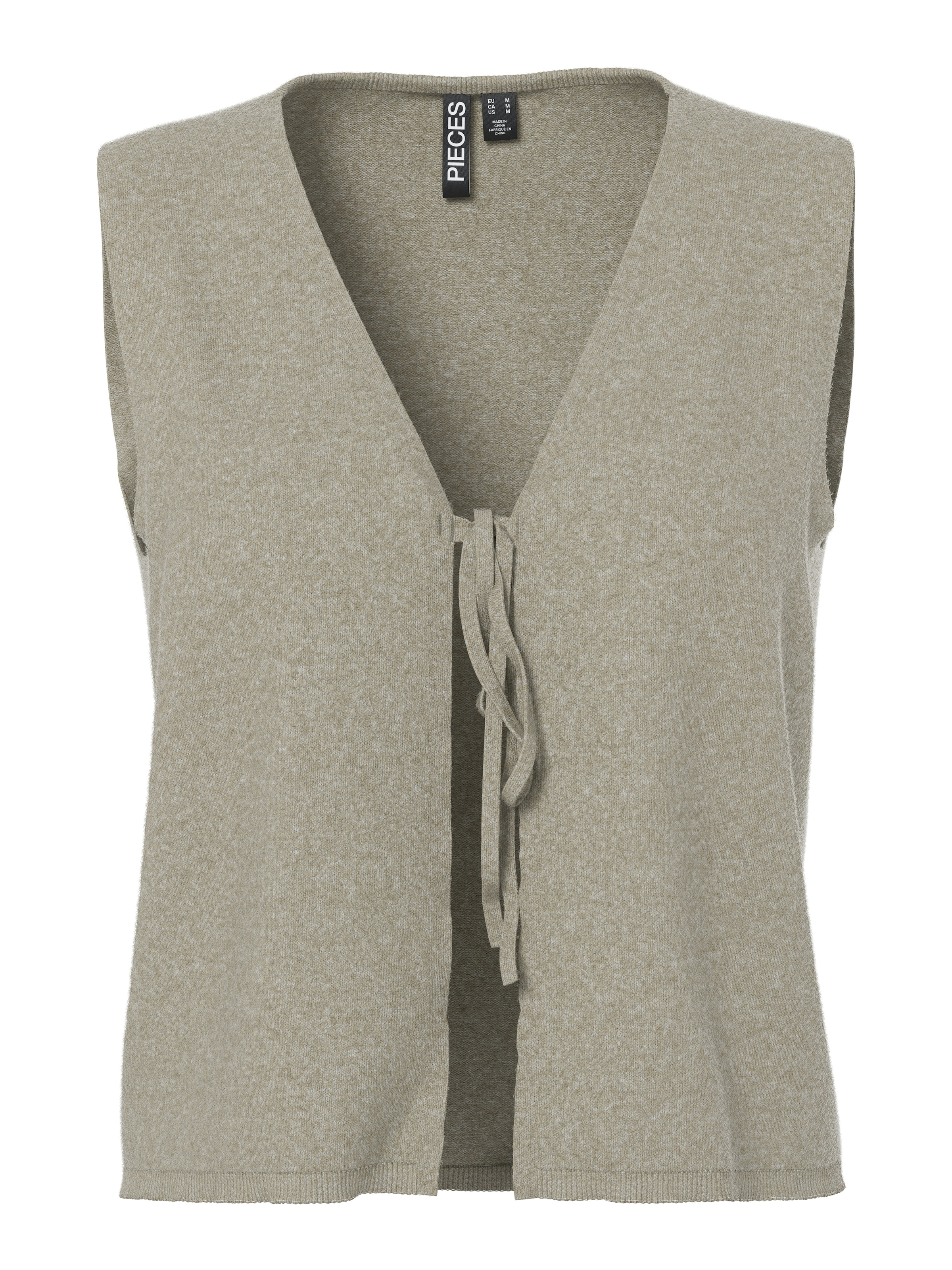 pieces Strickweste "PCBREE SL TIE KNIT VEST NOOS BC" mit Bindeband günstig online kaufen