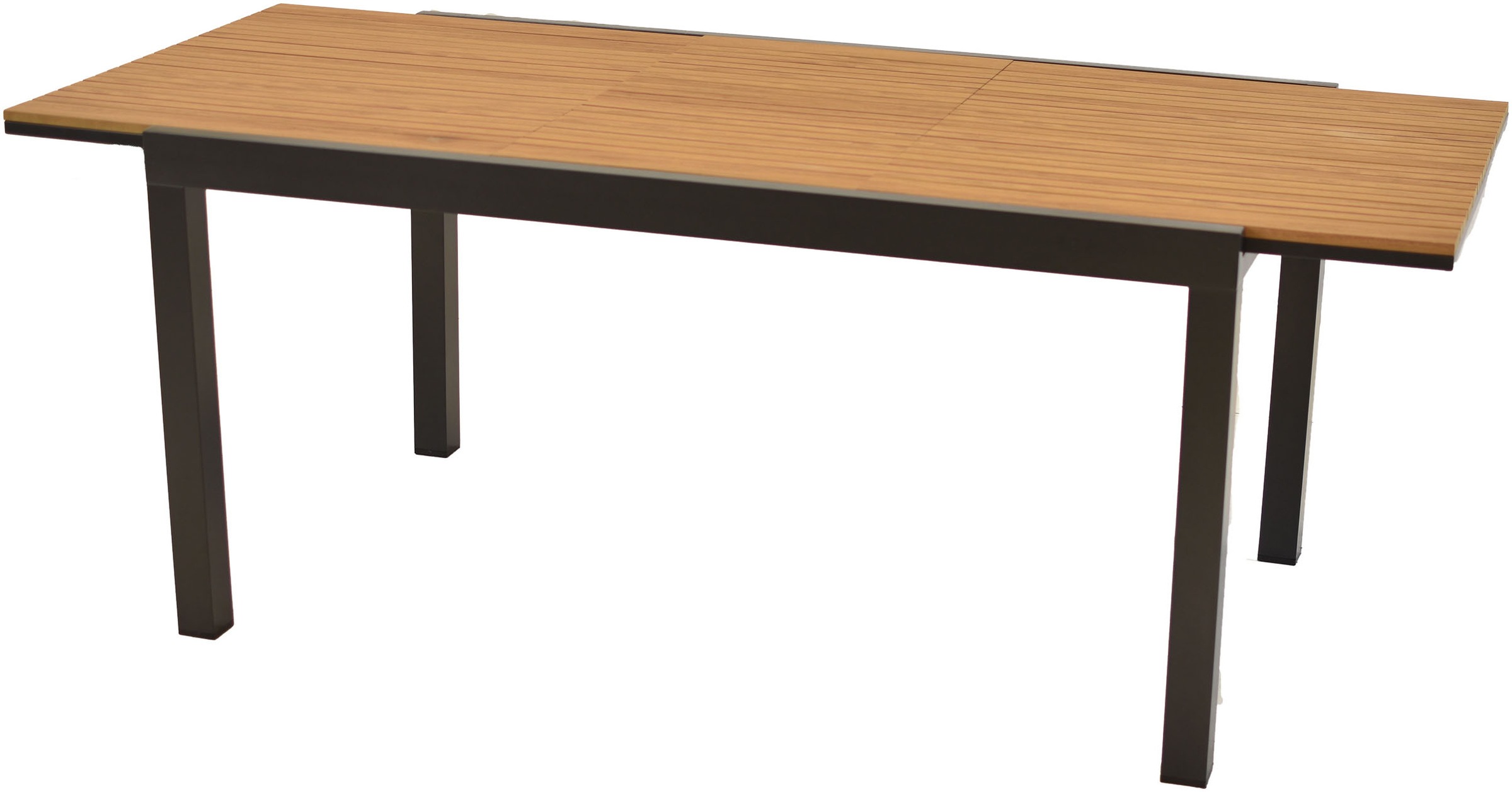MERXX Garten-Essgruppe »»Verona««, (Set, 5 tlg.), Armlehnen, Rückenabschluss und Tischplatte aus Kunststoff in Holzoptik
