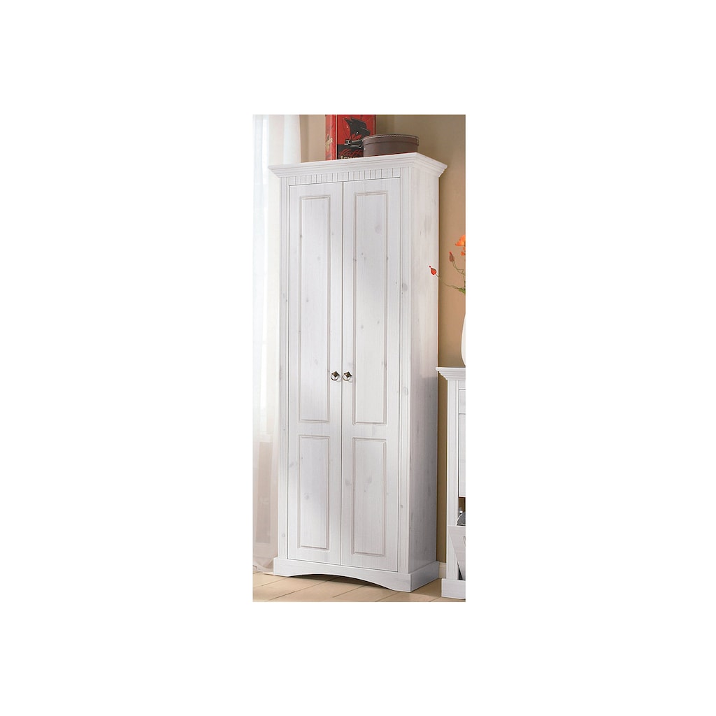 Home affaire Garderobenschrank »Rustic«, aus massiver Kiefer, Breite 71 cm, mit Kassetenoptik
