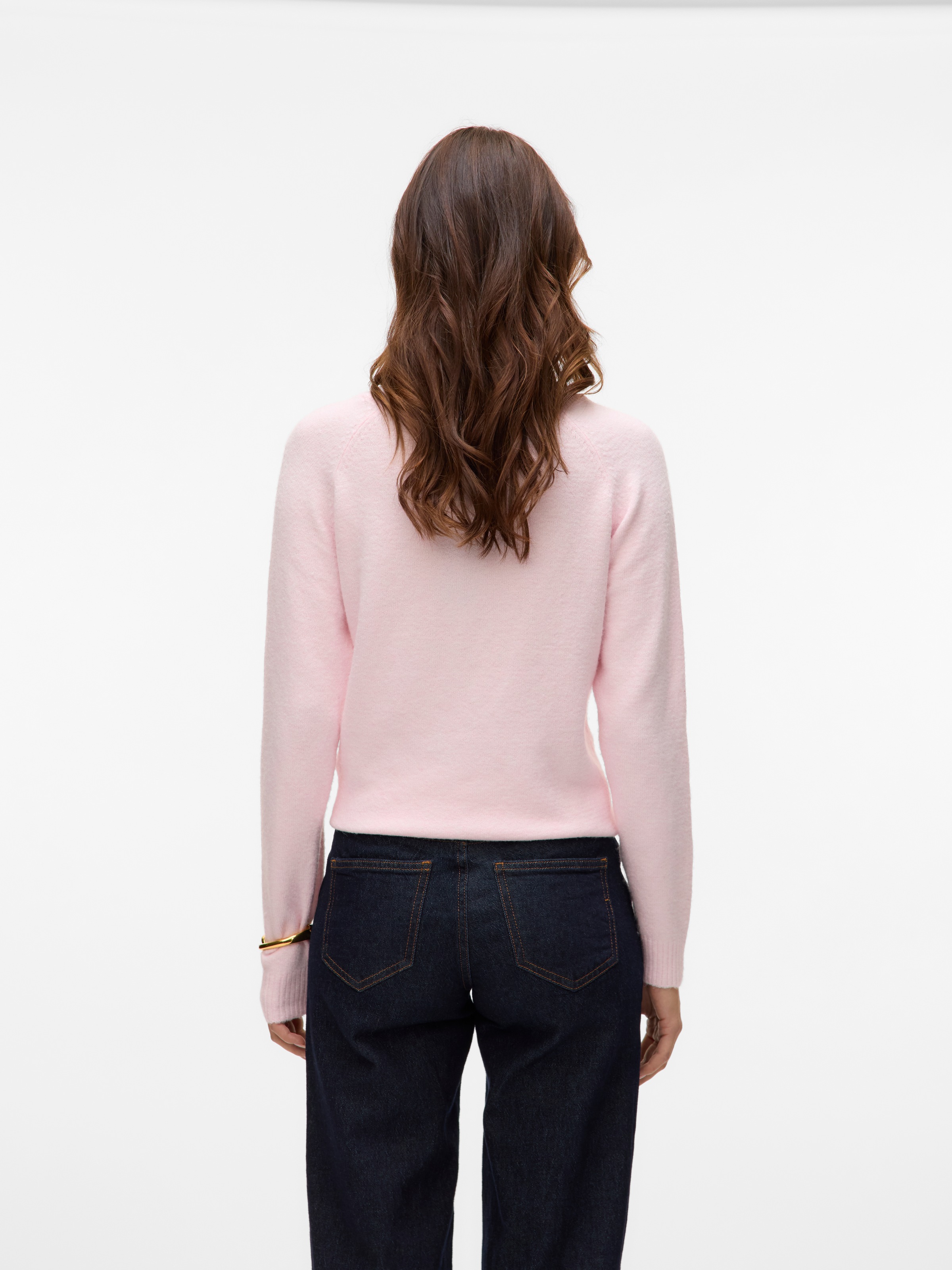 Thumbnail - Vero Moda Rundhalspullover "VMDOFFY LS O-NECK BLOUSE GA NOOS" Materialmix, regular fit