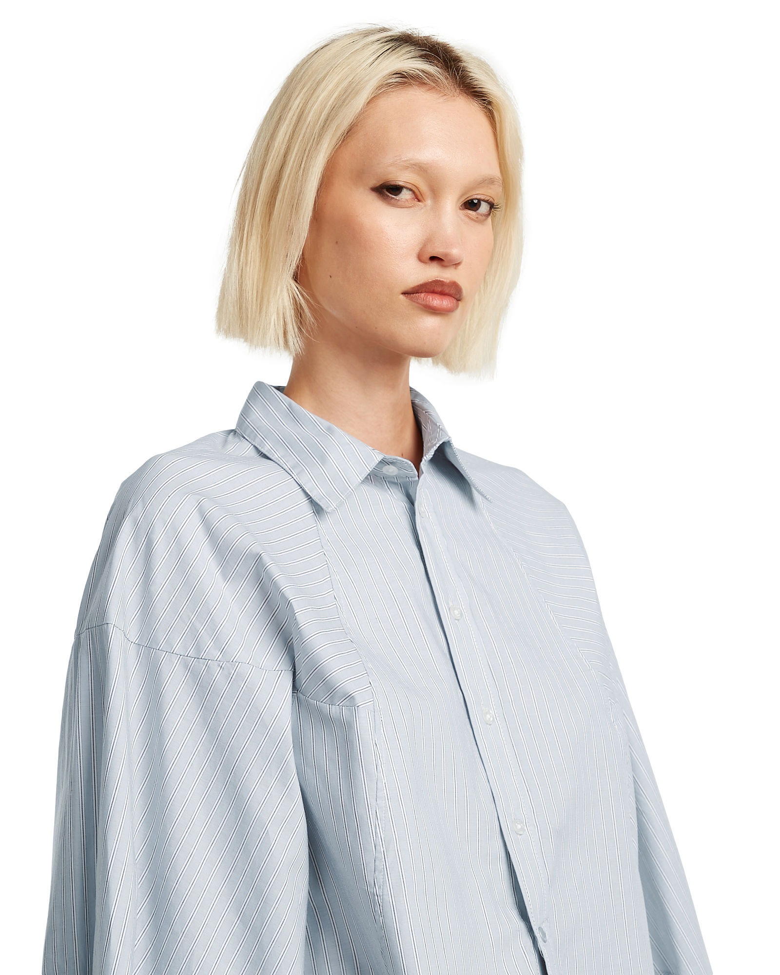 G-star Chemise à Manches Longues Macro Balloon Ash Blue Micro Stripe XS Femme 3