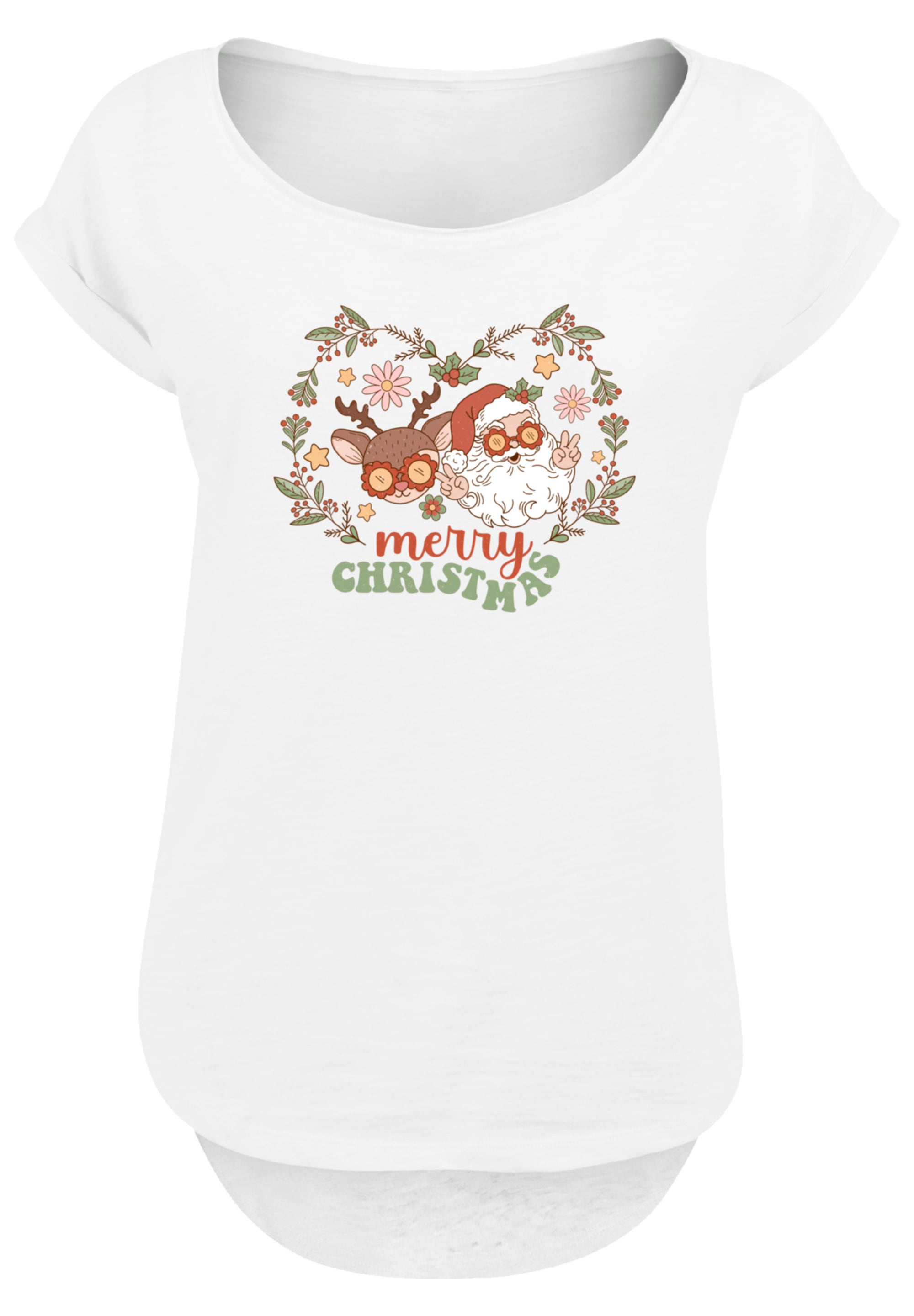 F4NT4STIC T-Shirt »Weihnachten Hippie Santa And Reindeer«, Premium Qualität, Weihnachts-Kollection