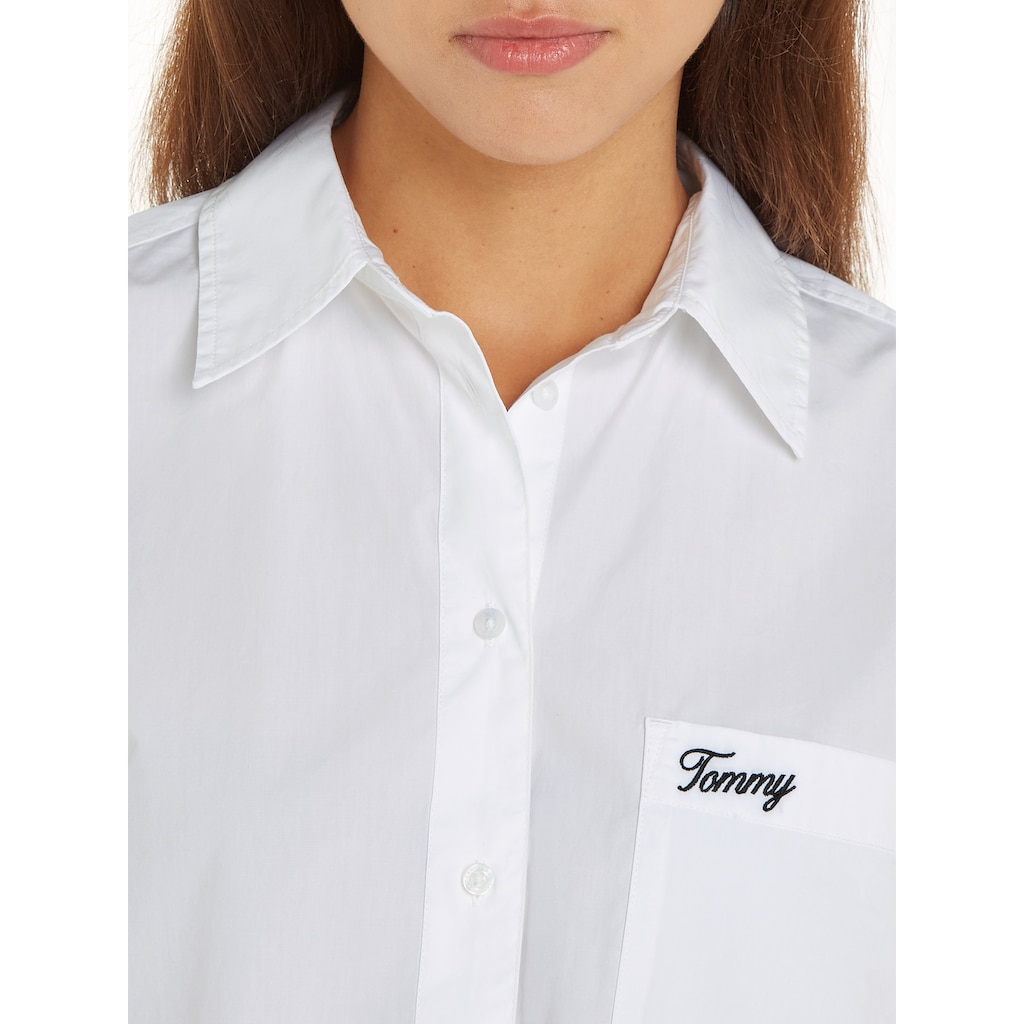 Tommy Jeans Curve Shirtbluse »TJW SP OVR SCRIPT SHIRT EXT«, Große Größen