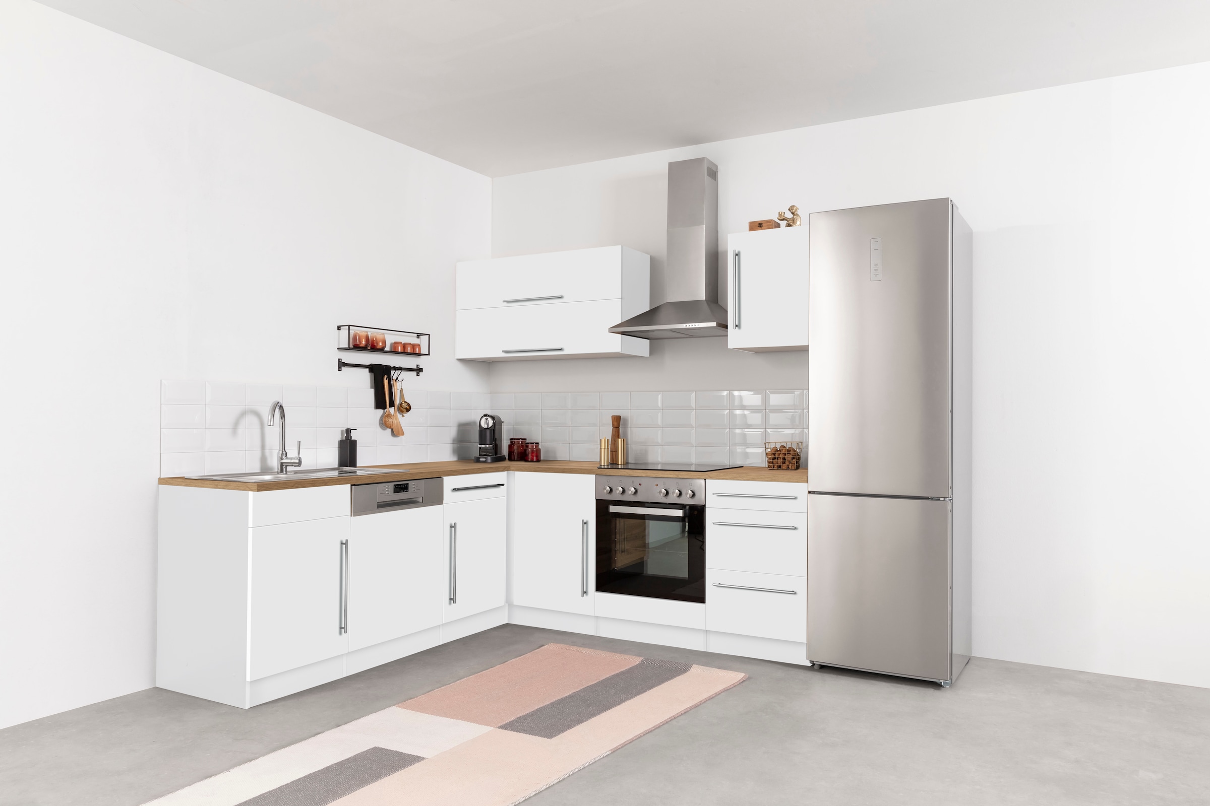 KOCHSTATION Winkelküche "KS-Samos" Stellbreite 220x220 cm, wahlweise mit E- günstig online kaufen