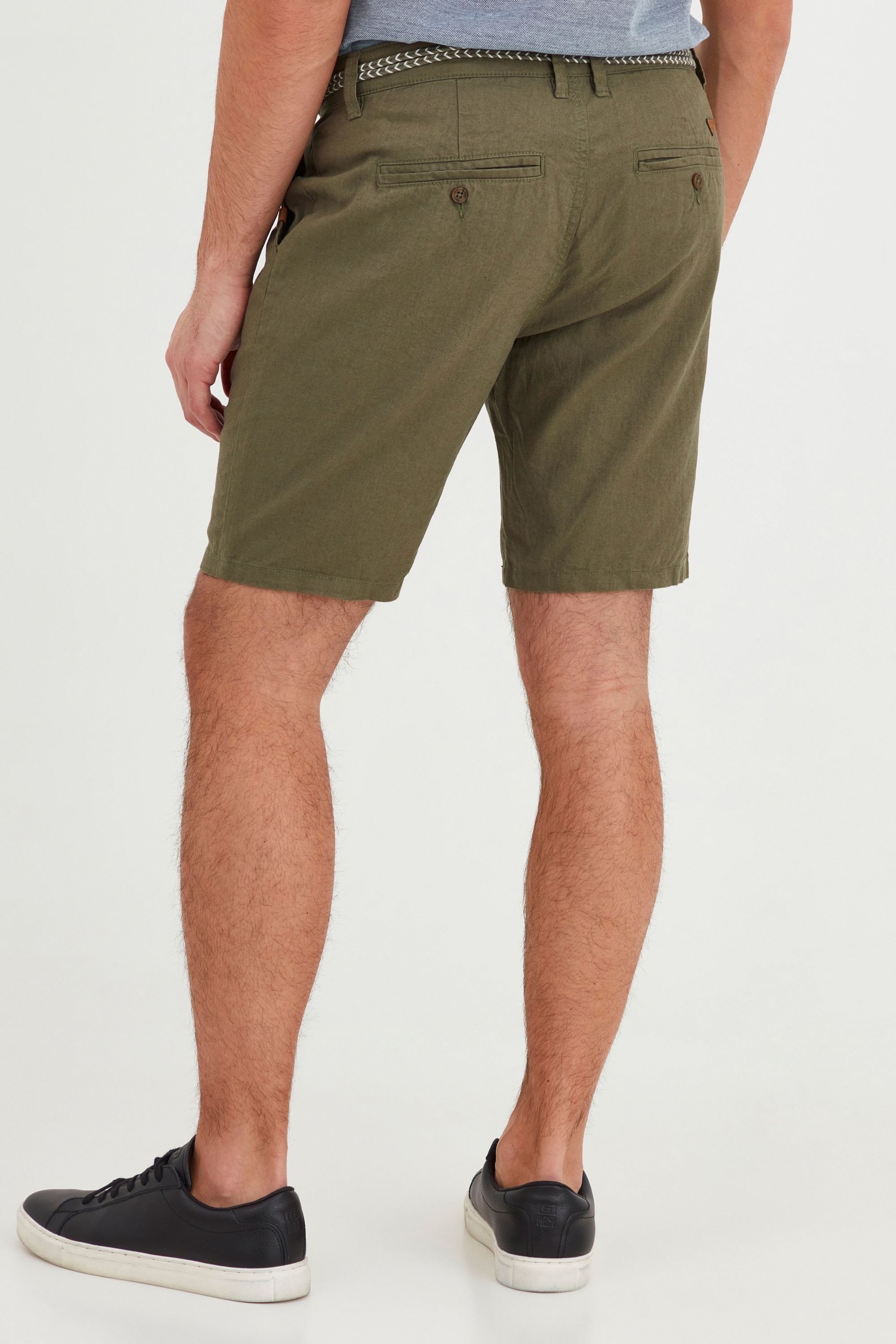 Leinenhose BLEND "Leinenhose BHMennok", Herren, Gr. XL, N-Gr, grün (dusty olive), Obermaterial: 55% Leinen LI. 45% Baumwolle CO., Hosen 6