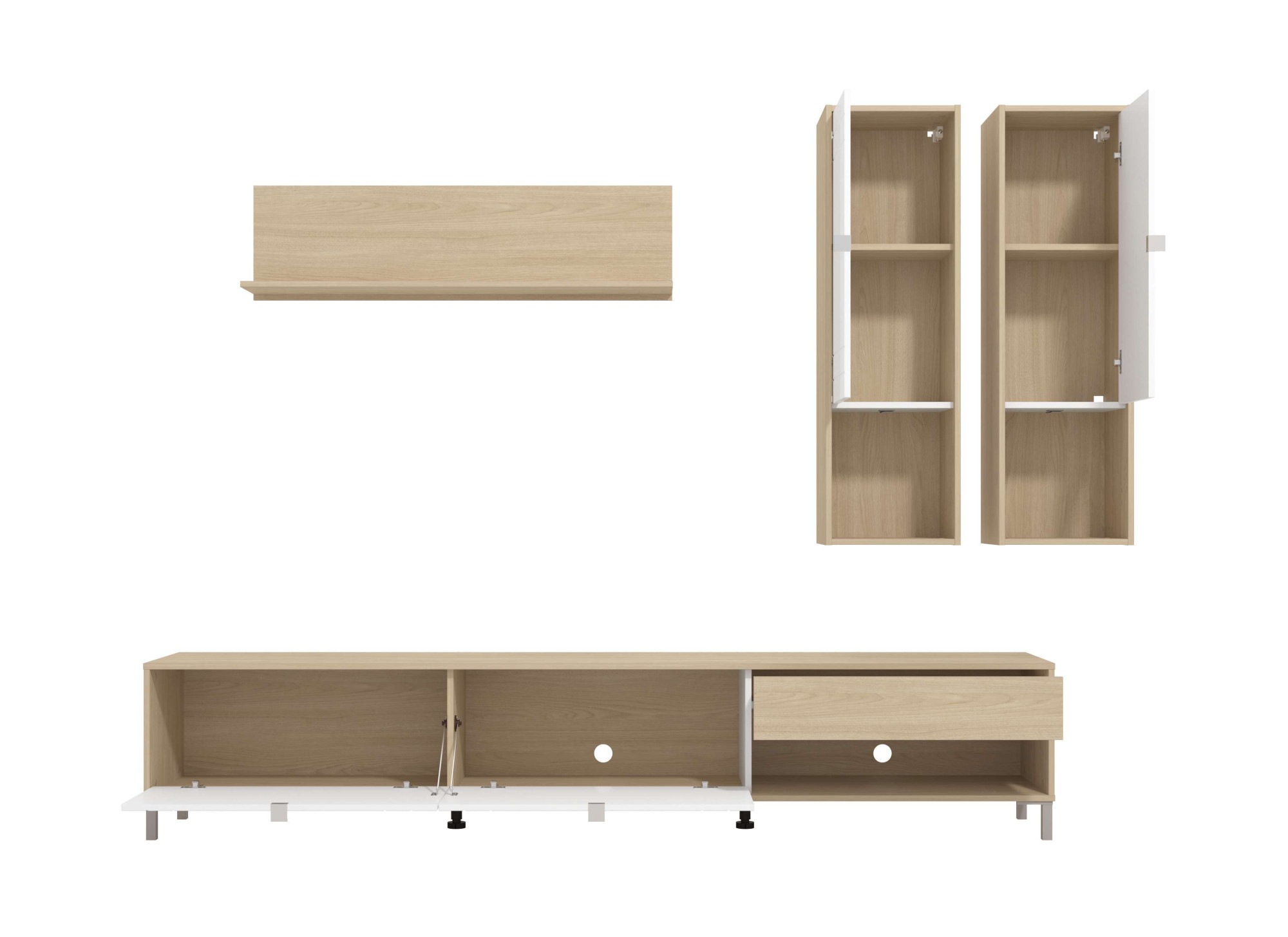 Home affaire Wohnwand »Cambridge Anbauwand, Wohnkombination, Wohnzimmer-Set,« 4 Stk. tlg.